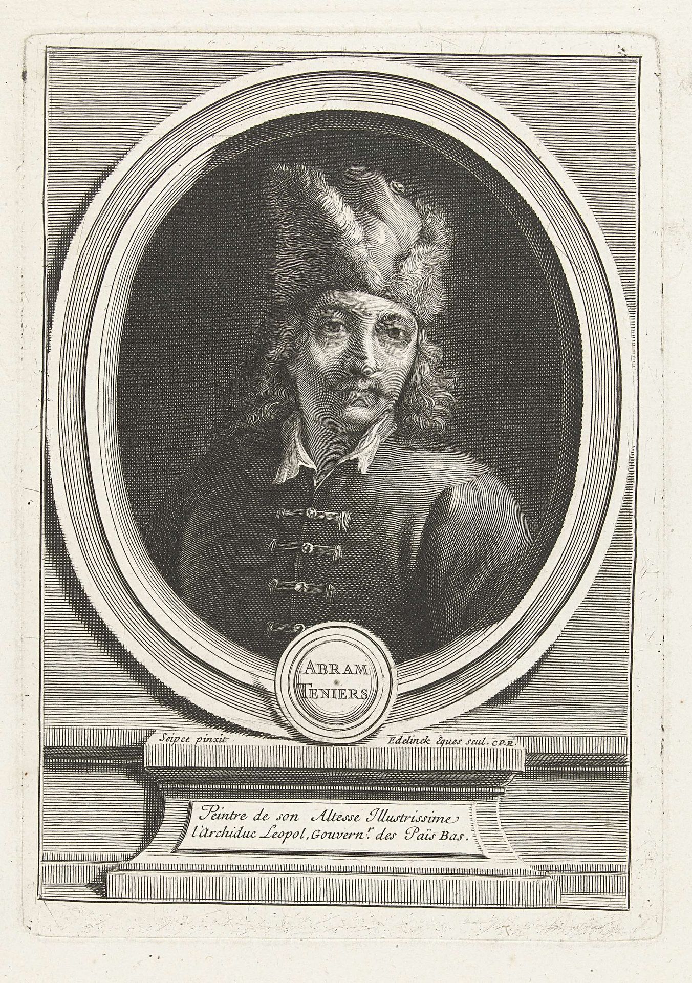 Portret van Abraham Teniers by Gérard Edelinck