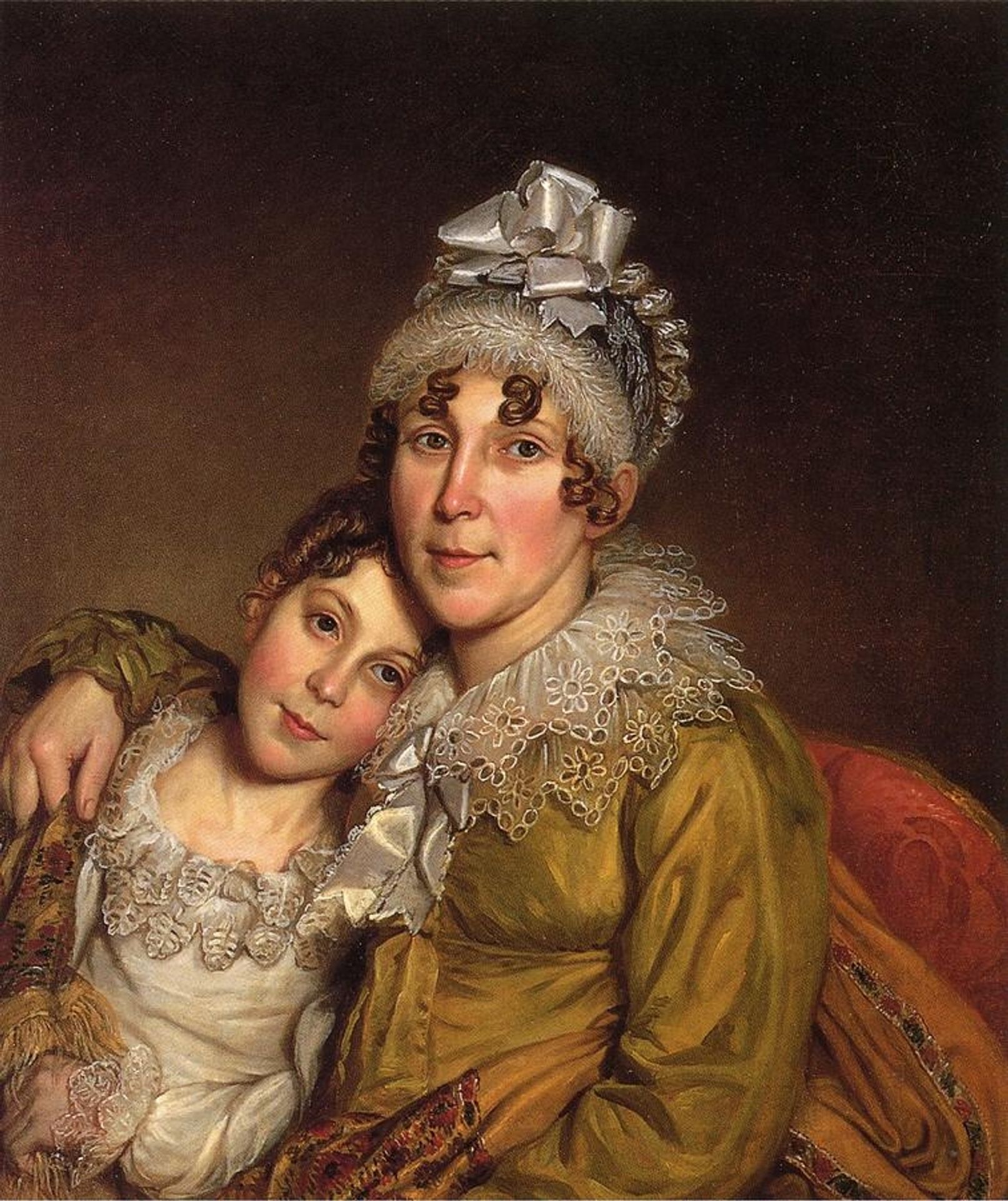 Mother Caressing Her Convalescant Daughter by Charles Willson Peale
