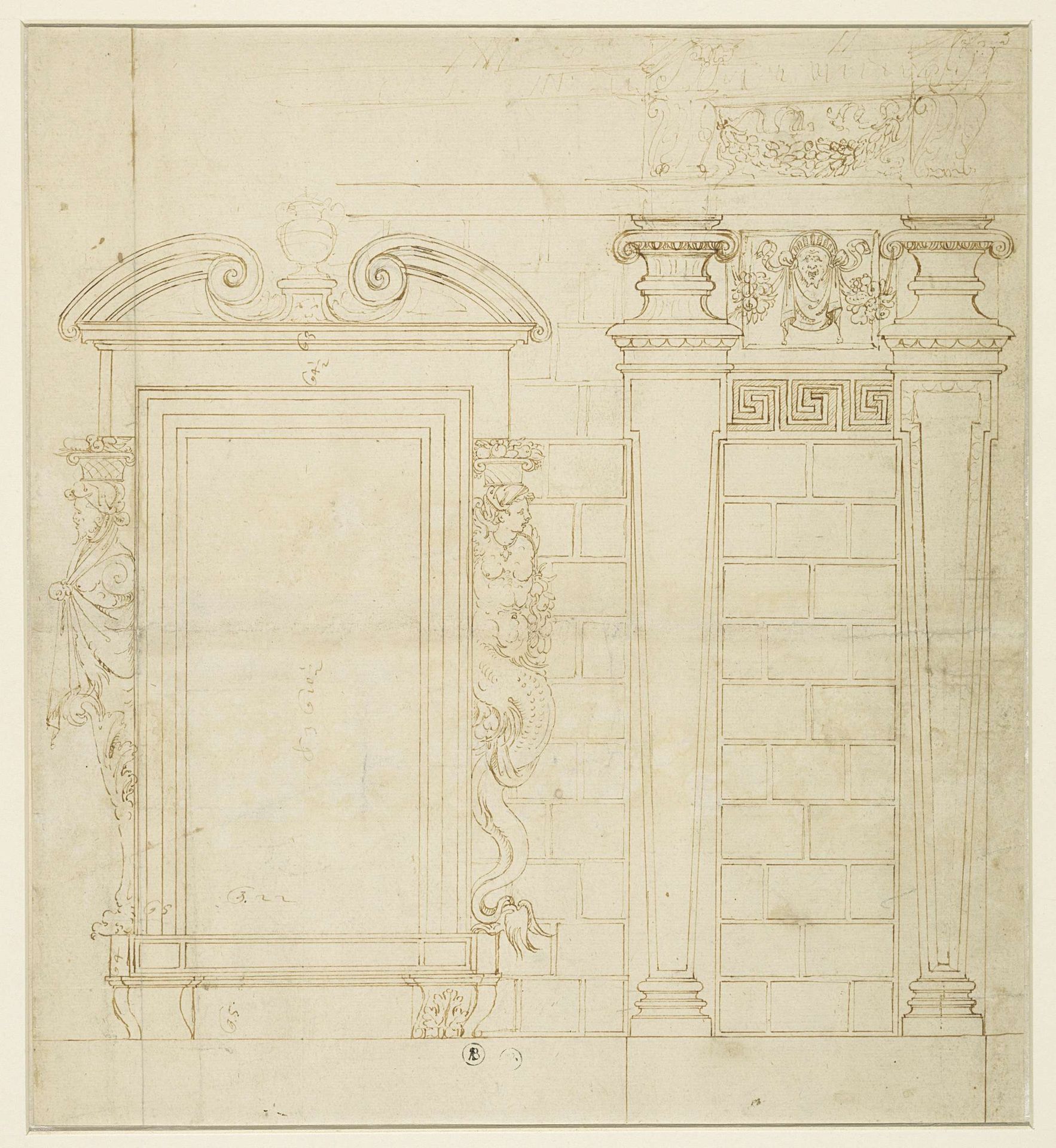 Ontwerp voor muur- en raamverdeling van het Palazzo dei Collegio dei Giureconsulti by Vincenzo Seregni