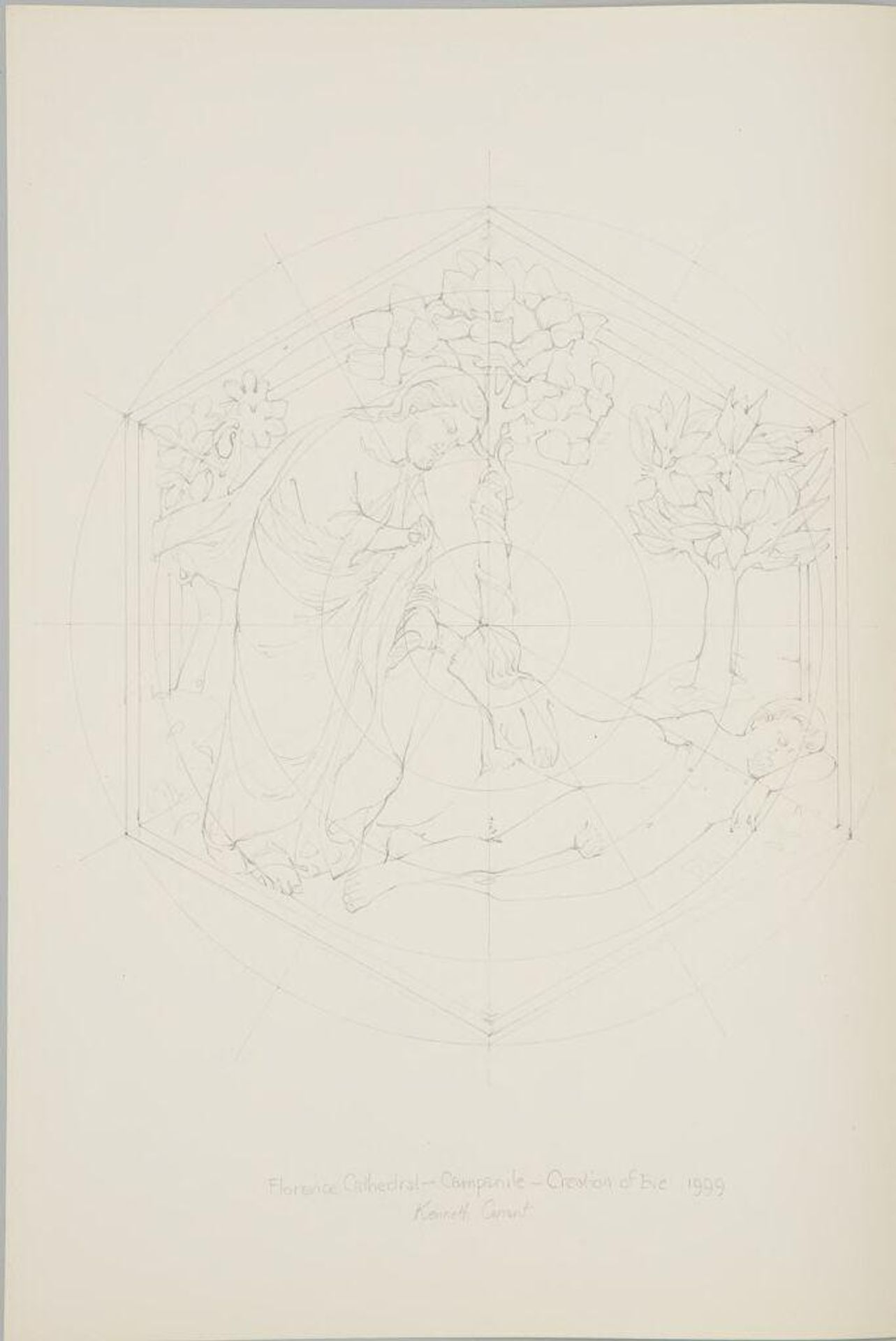 Creation of Eve, after Giotto and Andrea Pisano, Campanile, Florence Cathedral, Florence, Italy by Kenneth John Conant