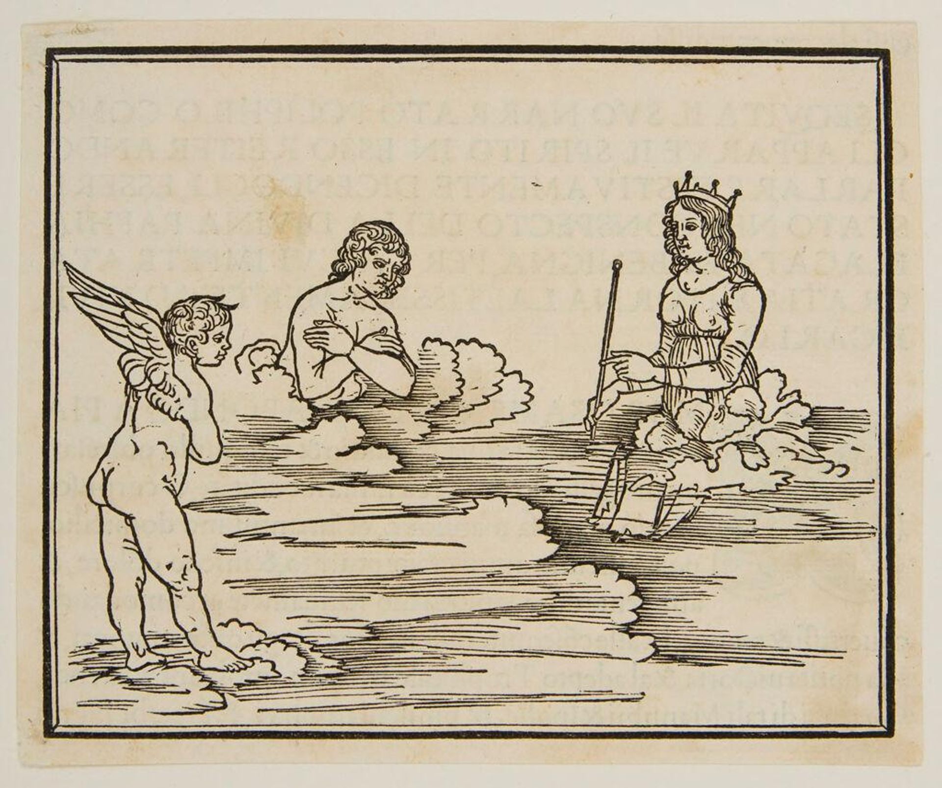 Poliphilus before the great goddess of love. (Fol. E vi verso) by Anonymous