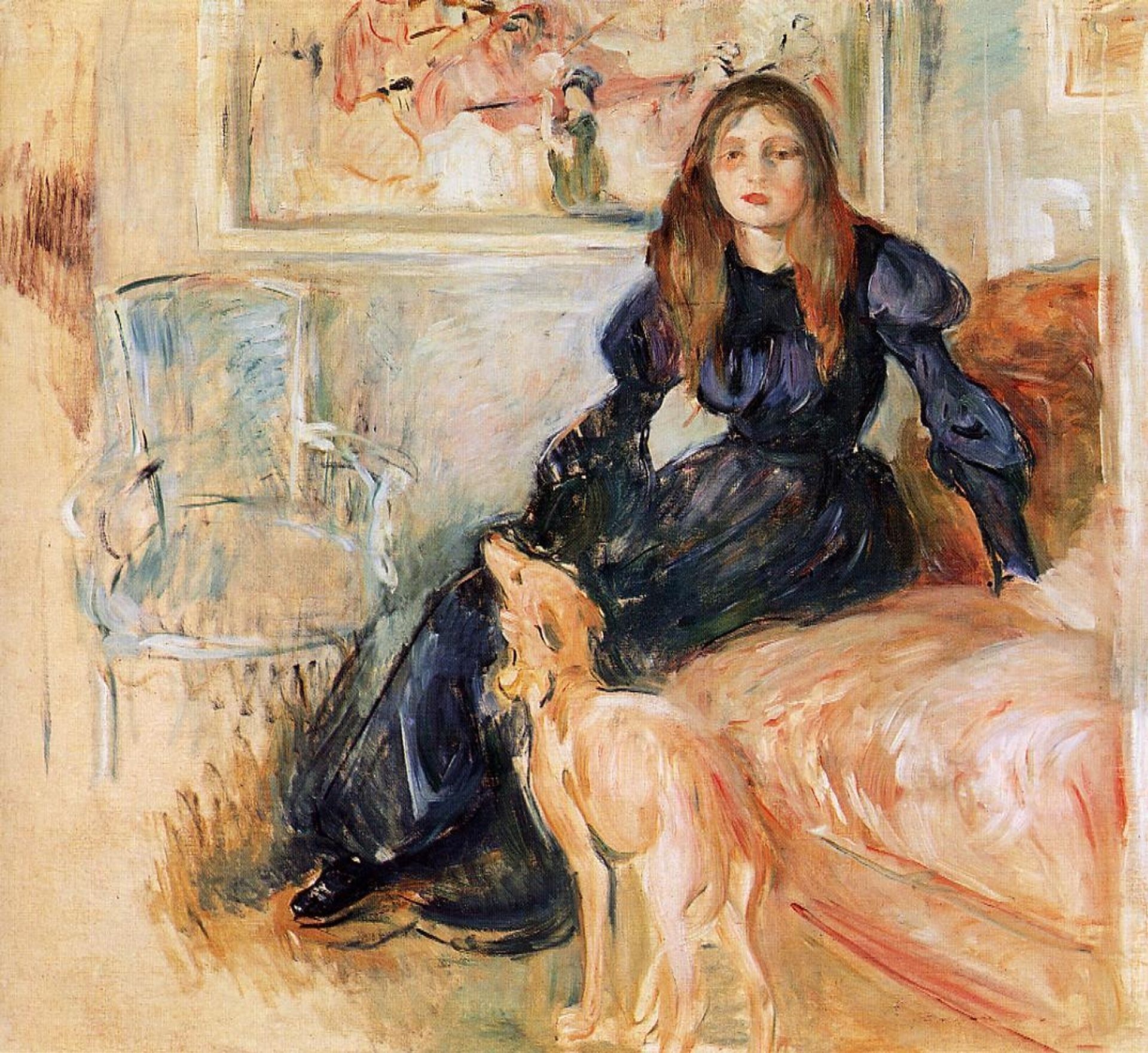 Julie Manet and her Greyhound Laerte by Berthe Morisot