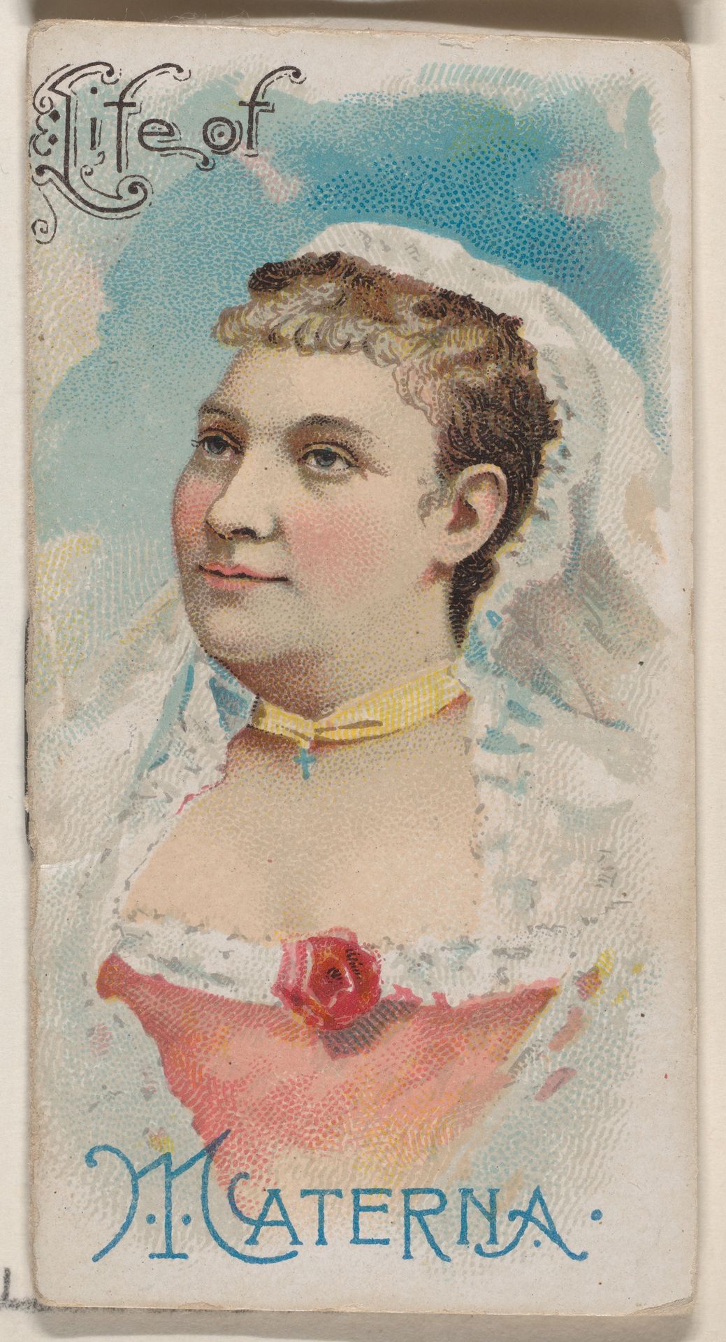 Life of Amalia Materna, from the Histories of Poor Boys and Famous People series of booklets (N79) for Duke brand cigarettes by W. Duke, Sons & Co.
