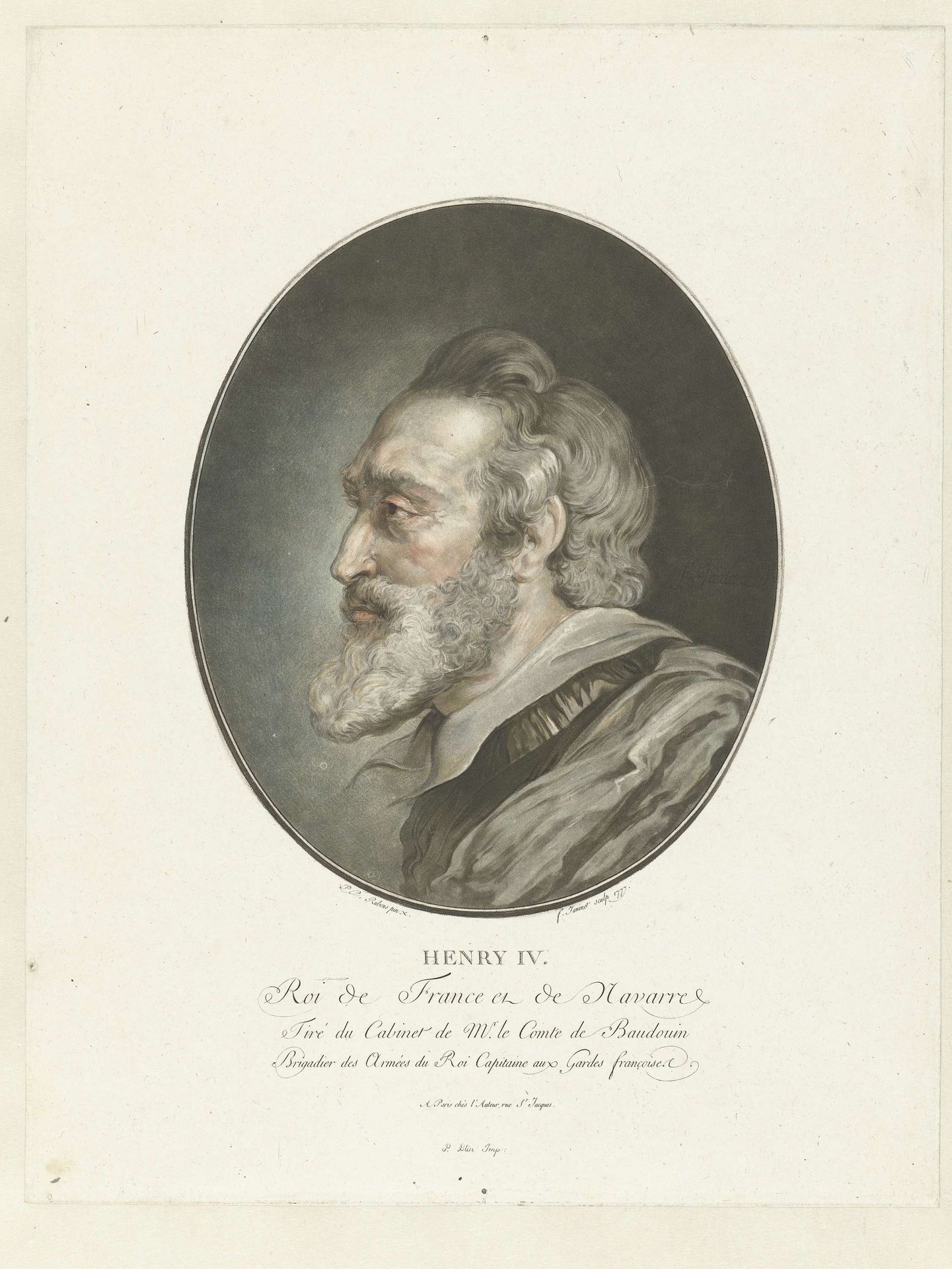 Portret van Hendrik IV by Jean François Janinet