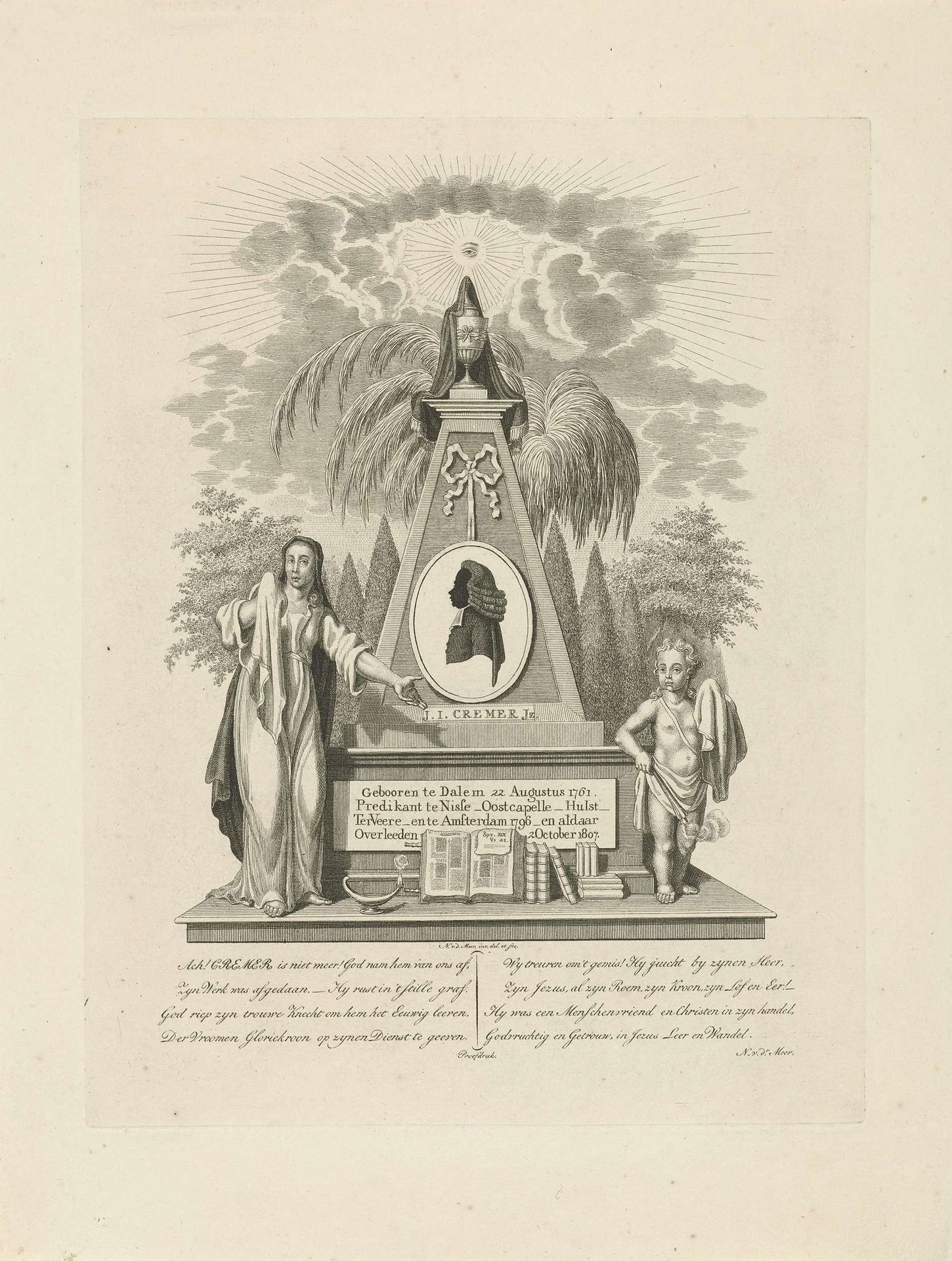 Gedenkteken voor Joost Izaak Cremer by Noach van der (II) Meer
