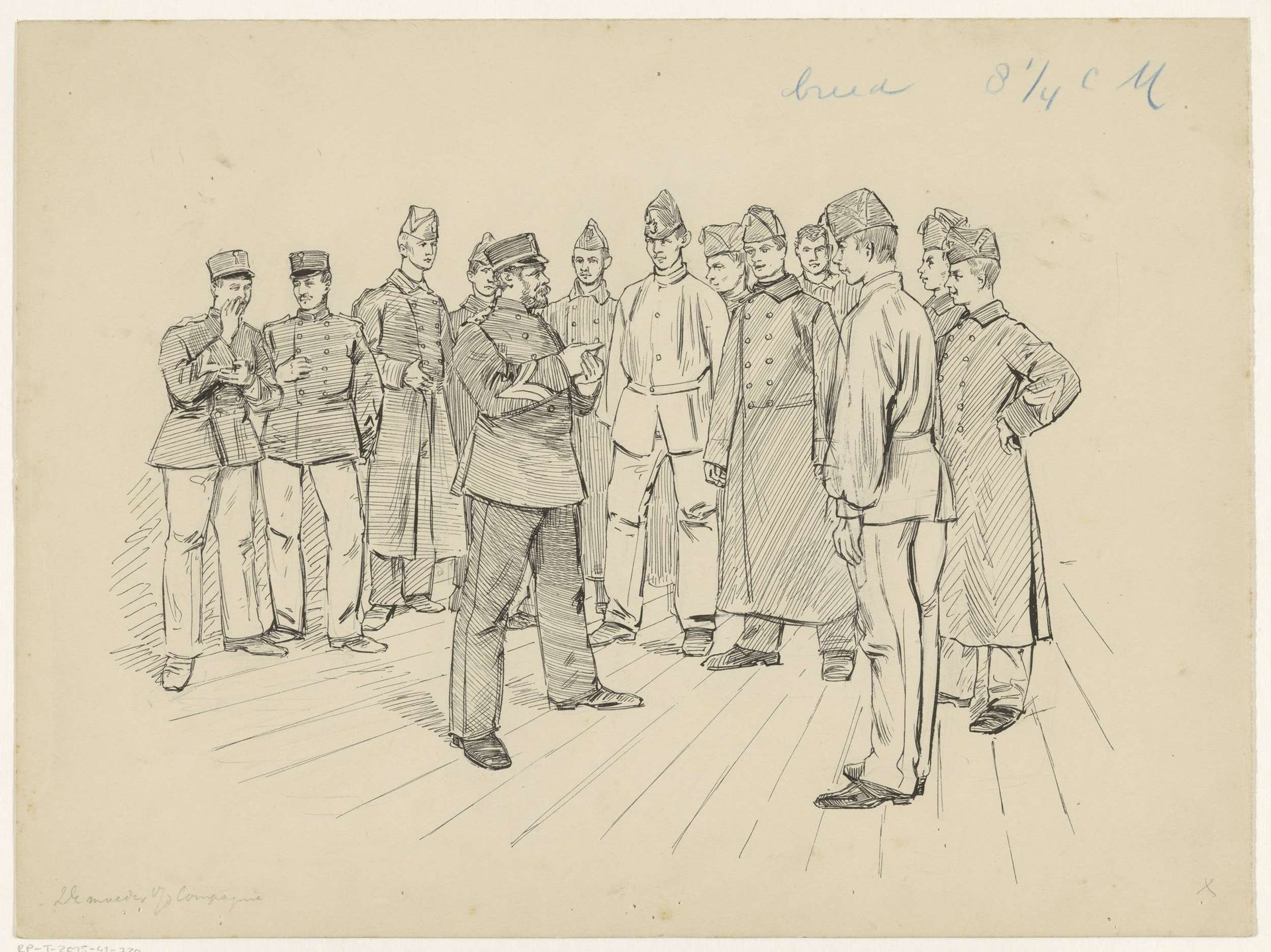 Compagnie in een halve cirkel by Heinrich M. Krabbé