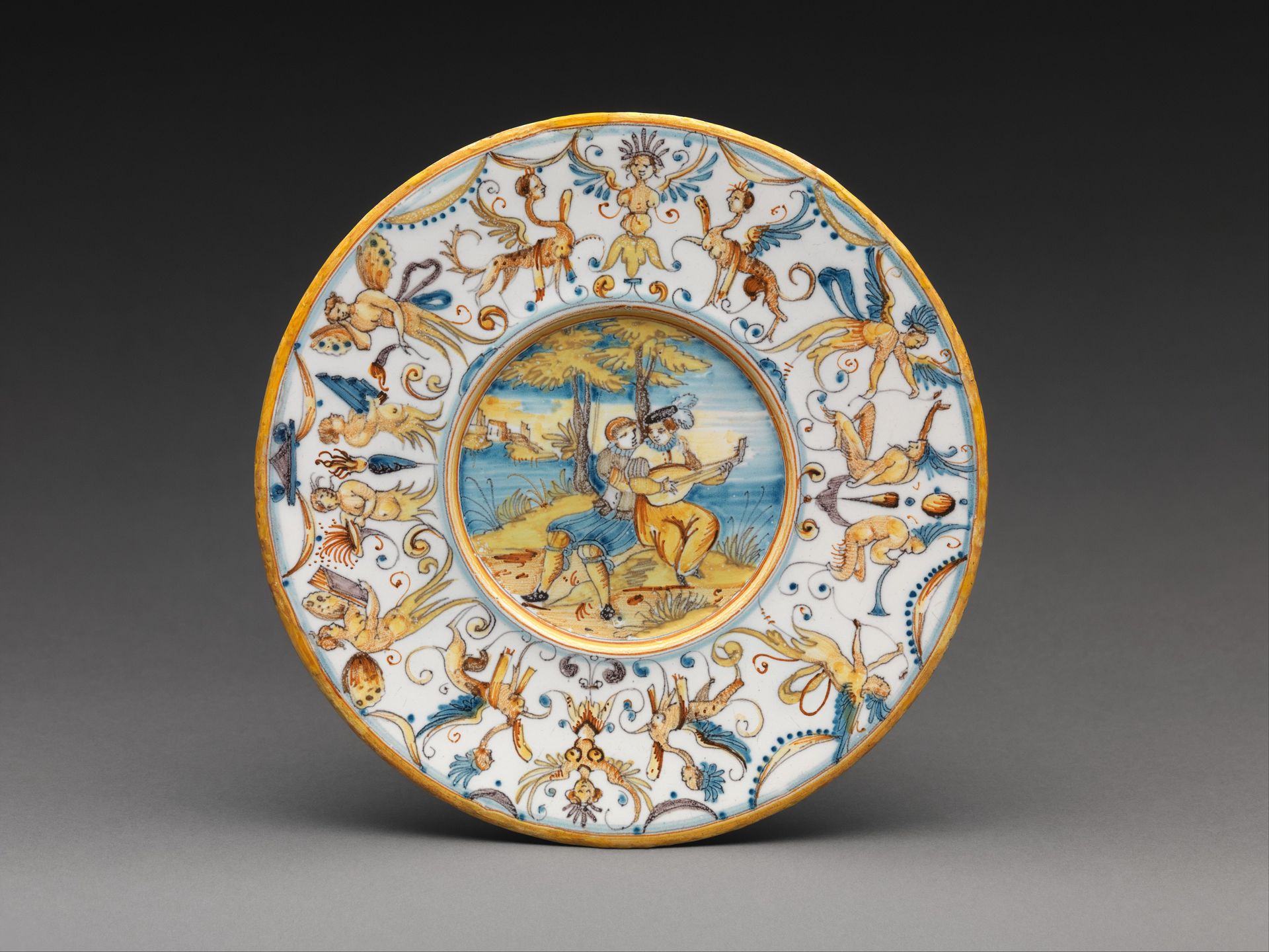Plate with two lovers by Antoine Conrade