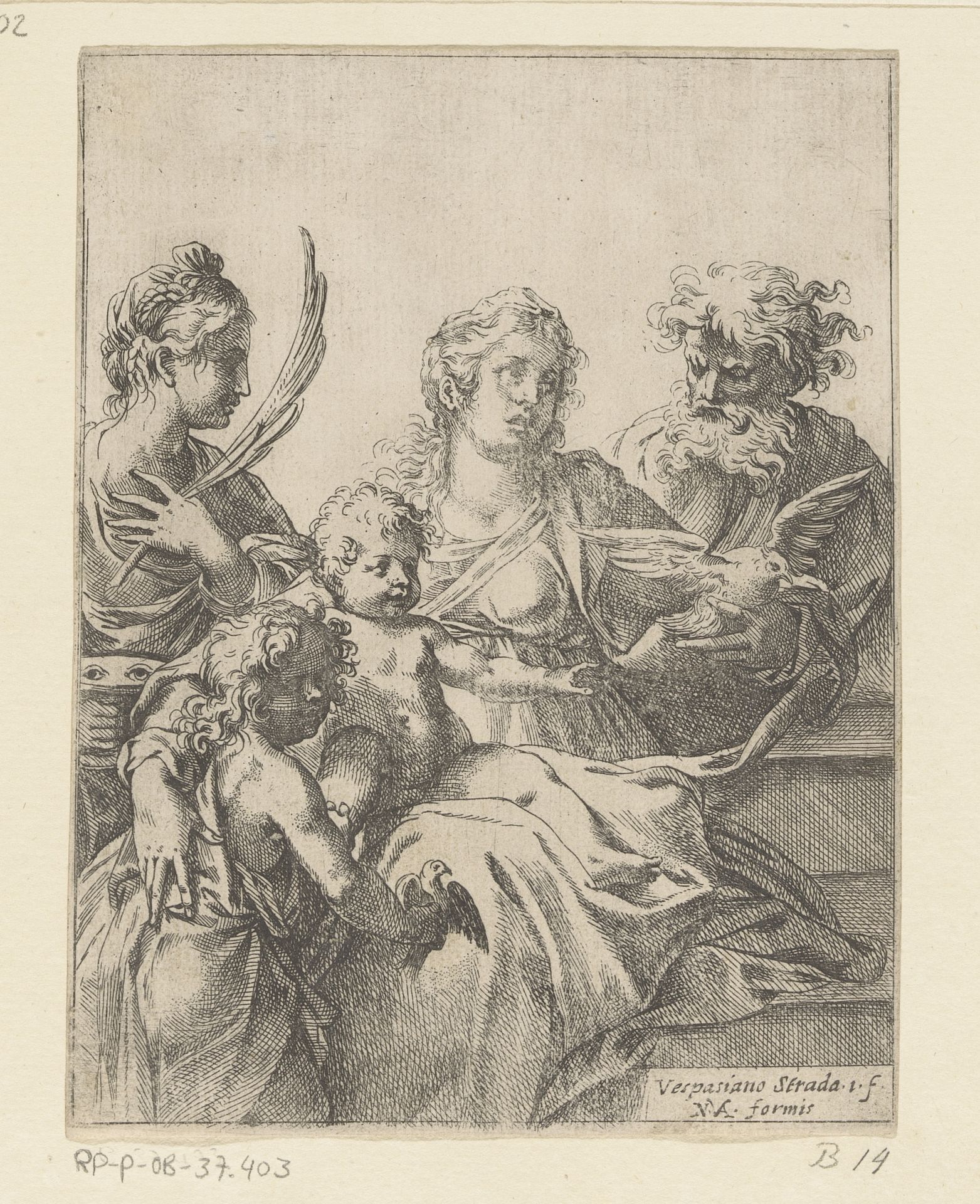 Heilige Familie met Johannes de Doper en Hl. Lucia by Vespasiano Strada