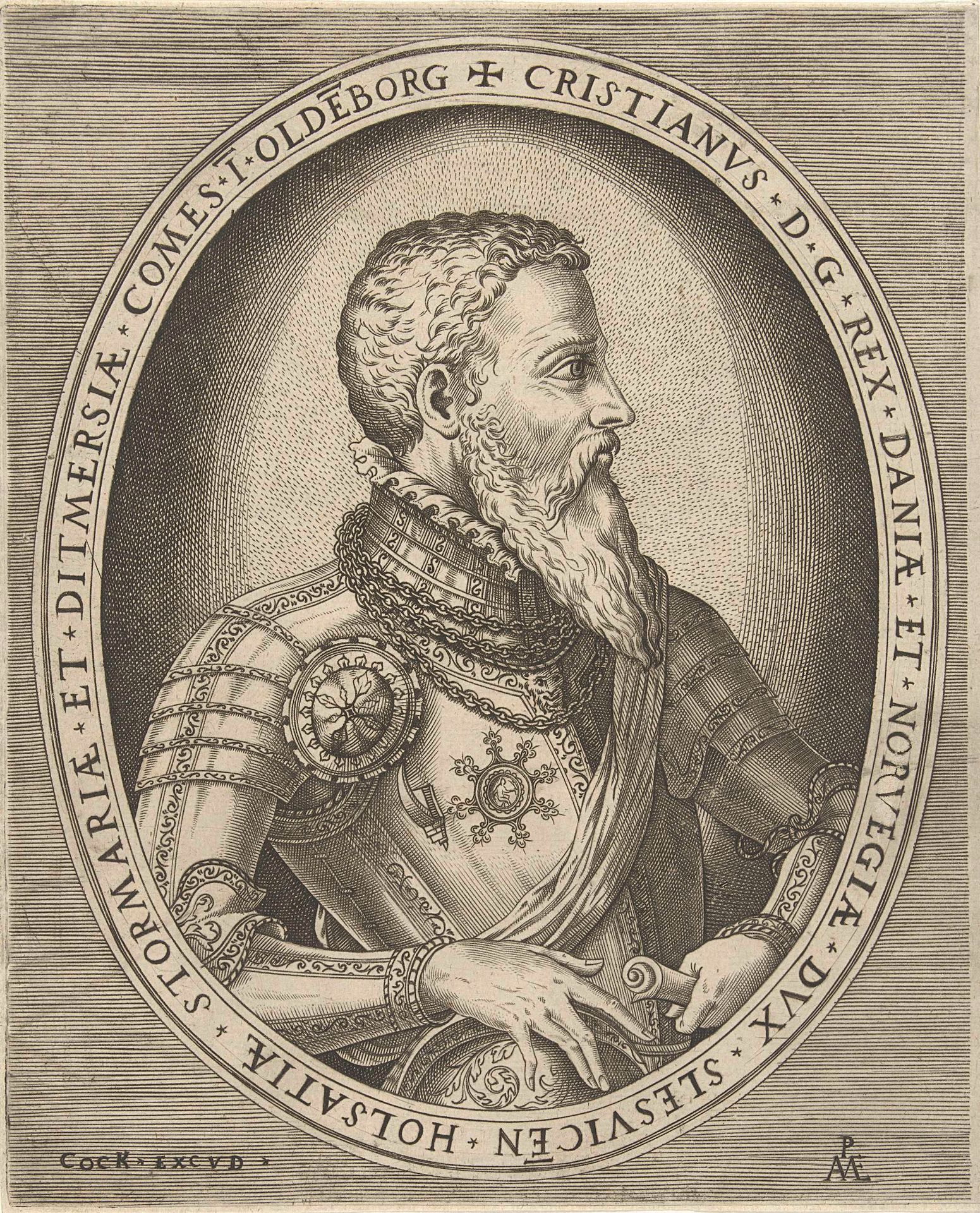Portret van Christiaan III, koning van Denemarken en Noorwegen by Pieter van der Heyden