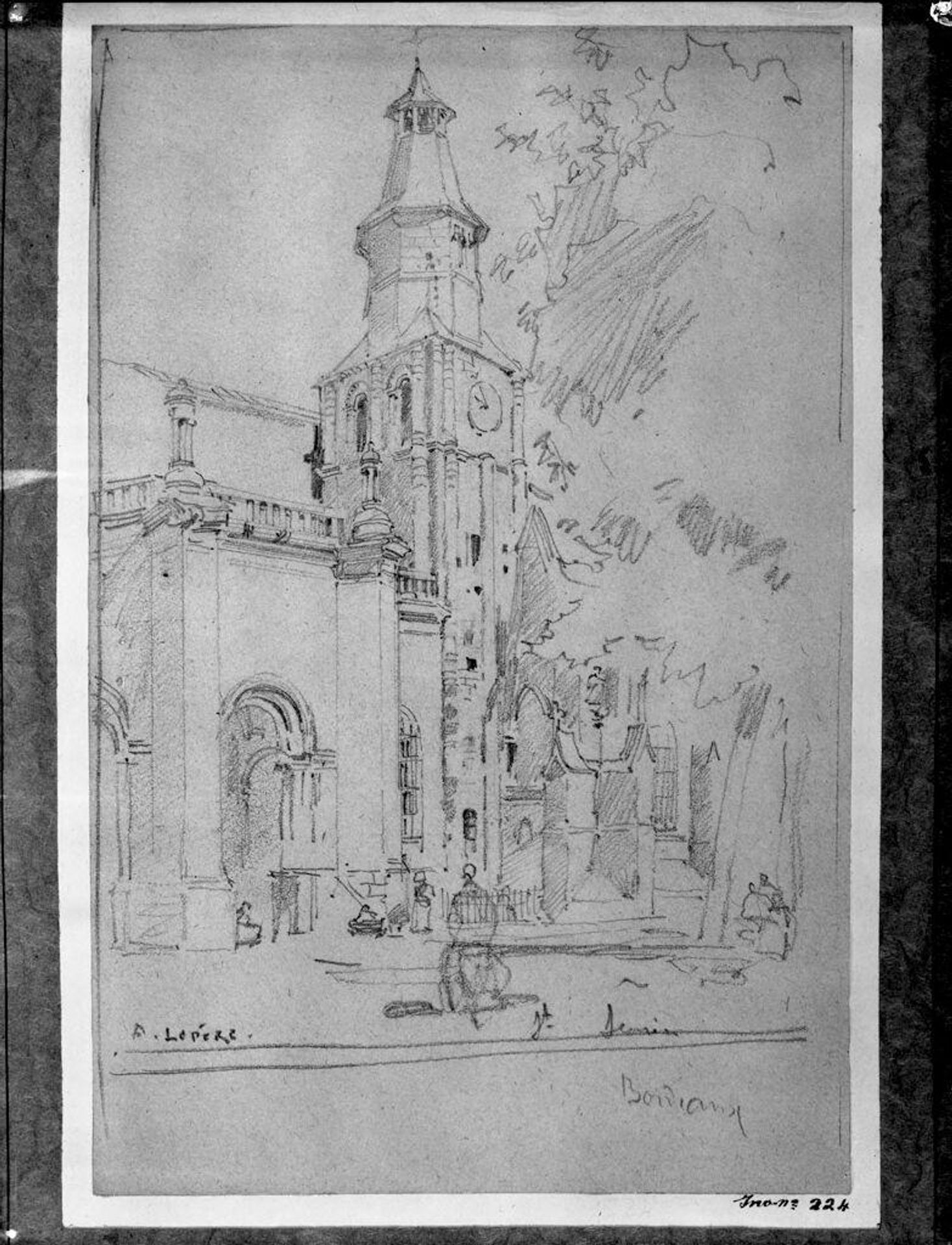 The Clock Tower, St. Seurin, Bordeaux by Auguste-Louis Lepère