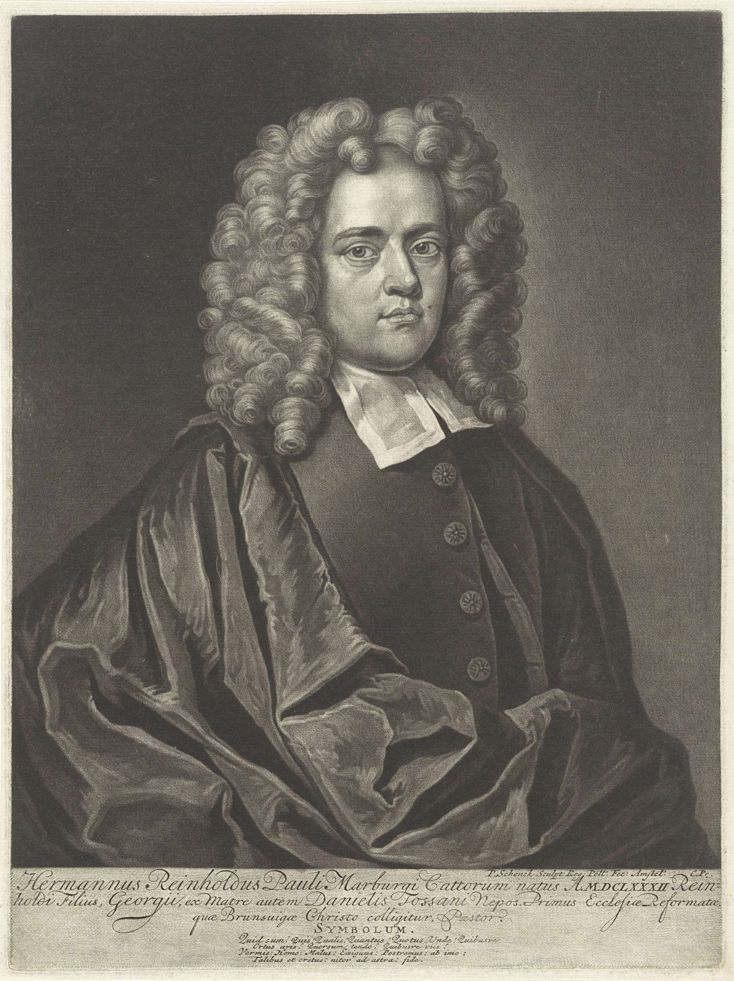Portret van de predikant Hermann Reinhold Pauli by Pieter Schenk