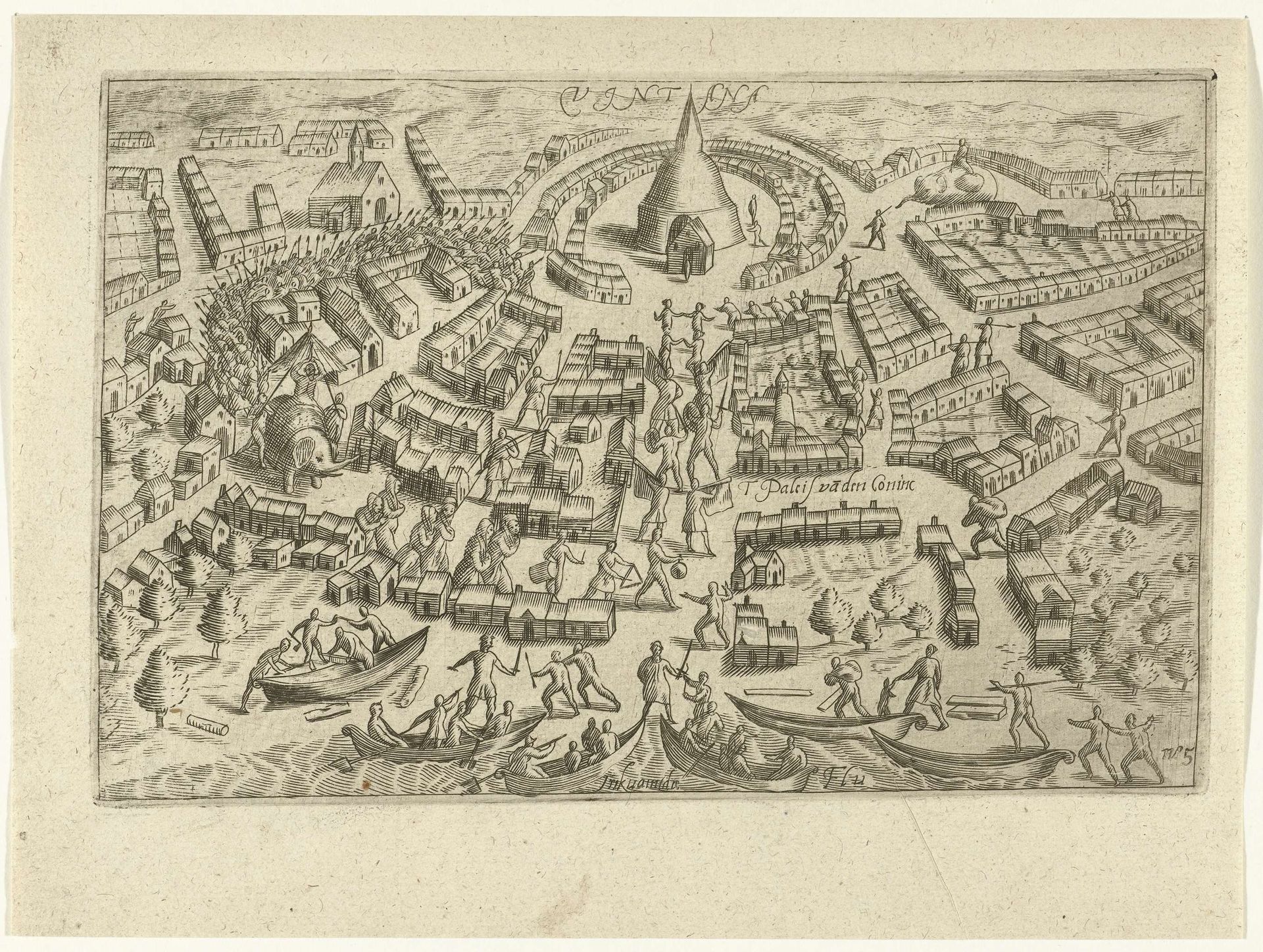 Bezoek aan de stad Vintana op Ceylon, 1602 by Anonymous