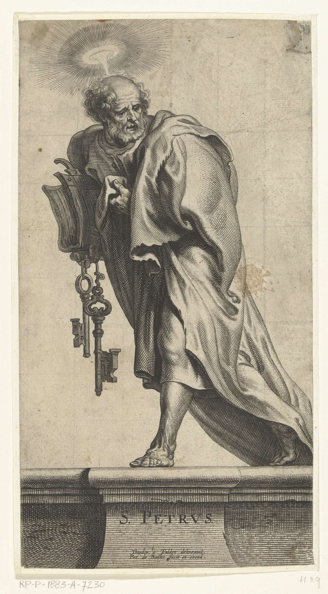 Apostel Petrus met sleutels en boek by Pieter de Bailliu