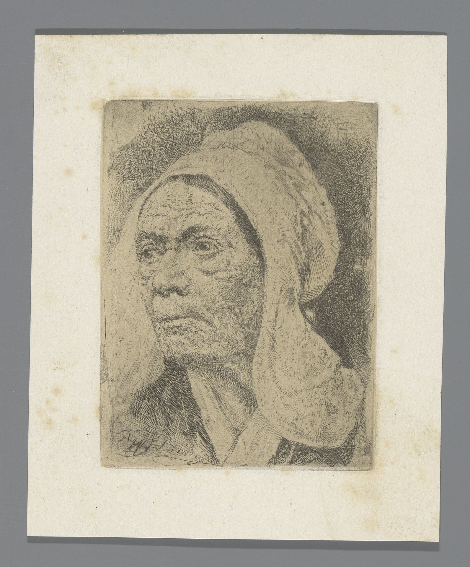 Portret van een onbekende oude vrouw by Willem (II) Linnig