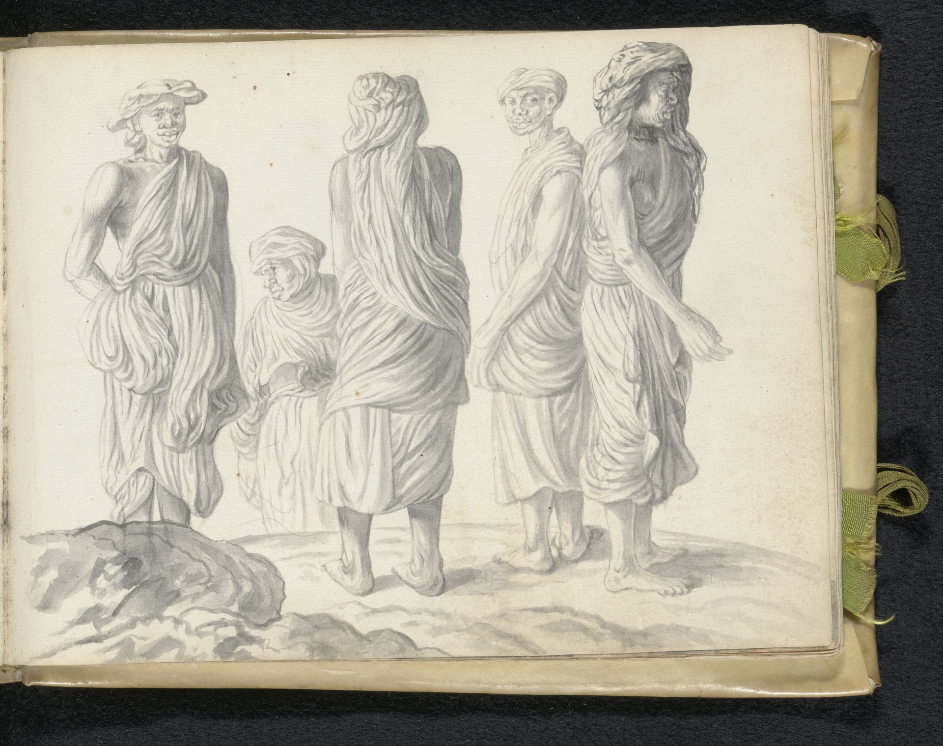 Five women labourers at the roadside by Esaias Boursse