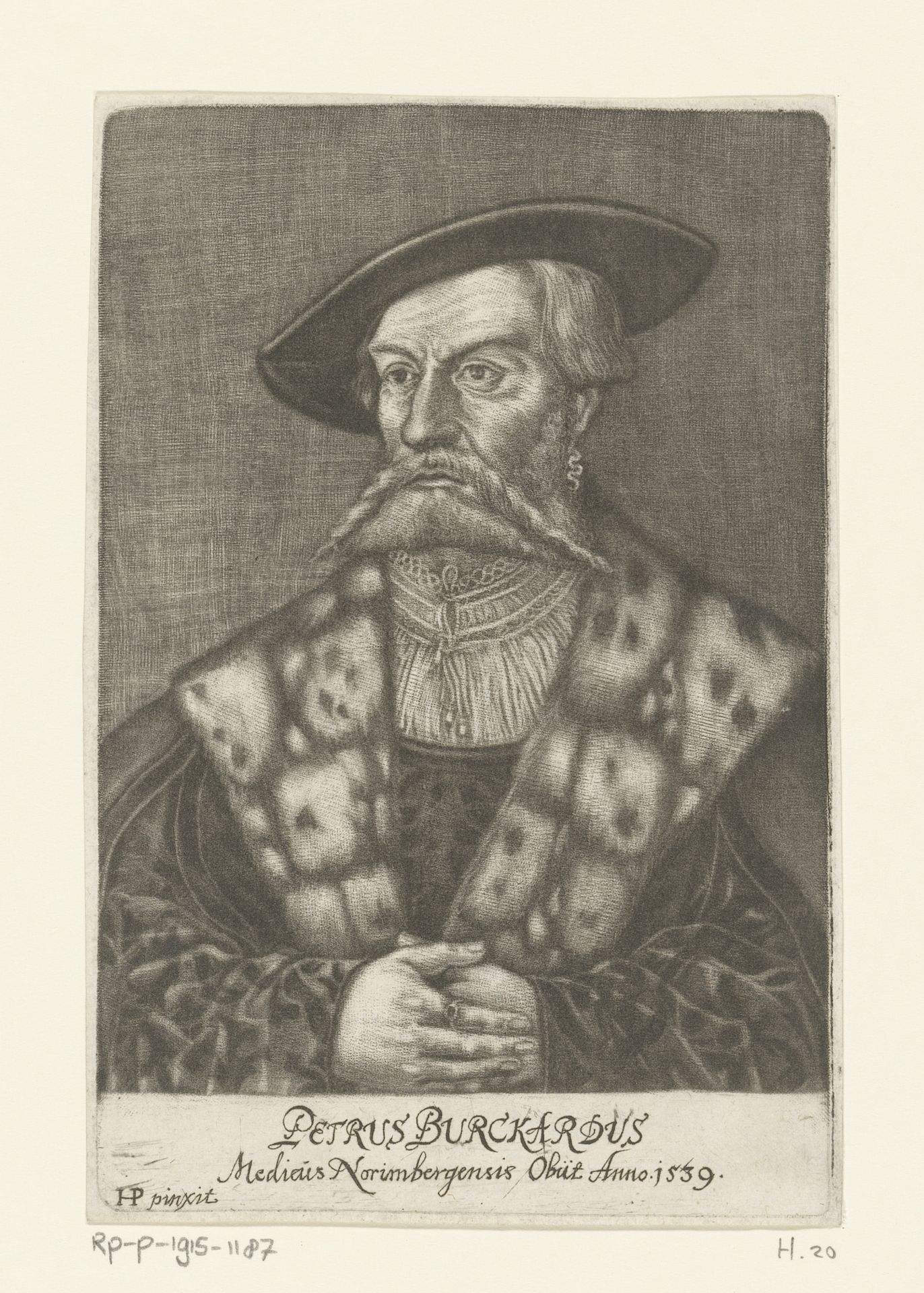 Portret van Peter Burckhard by Georg Fennitzer