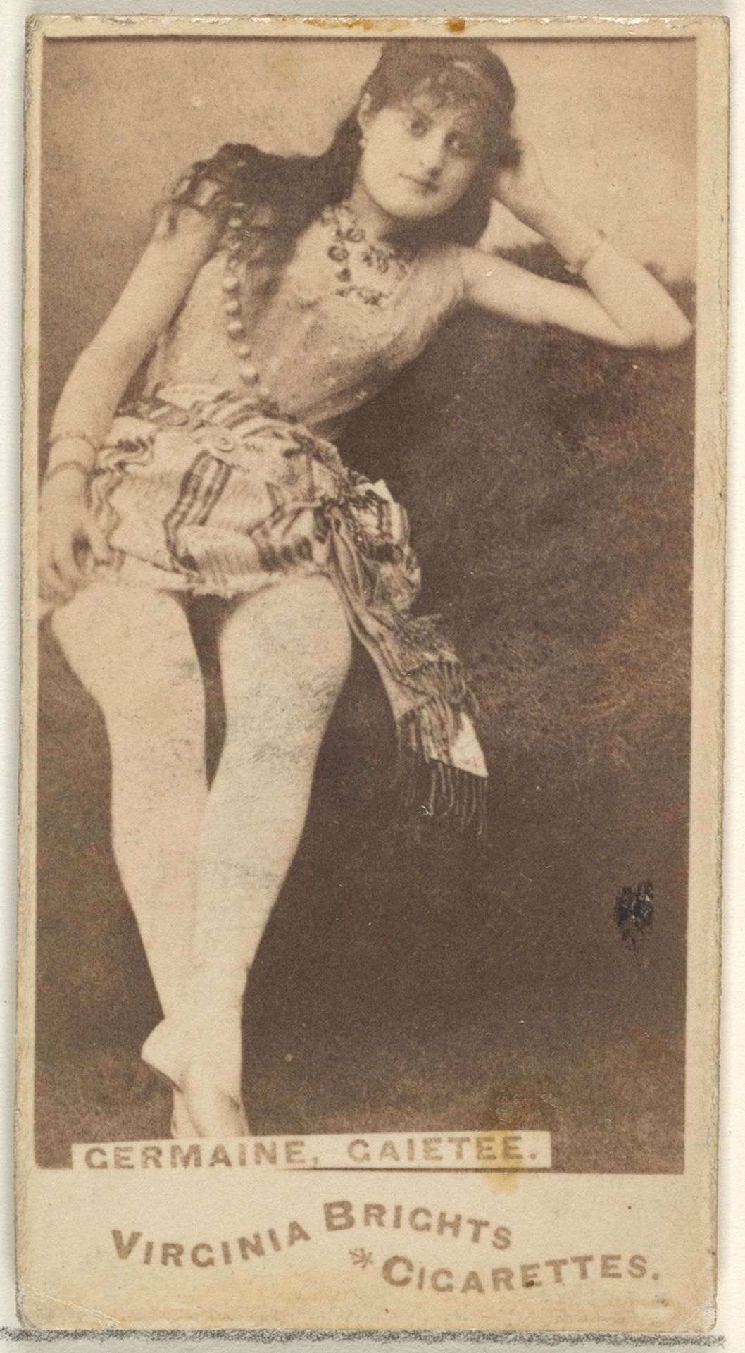 Germaine, Gaietee, from the Actors and Actresses series (N45, Type 1) for Virginia Brights Cigarettes by Allen & Ginter