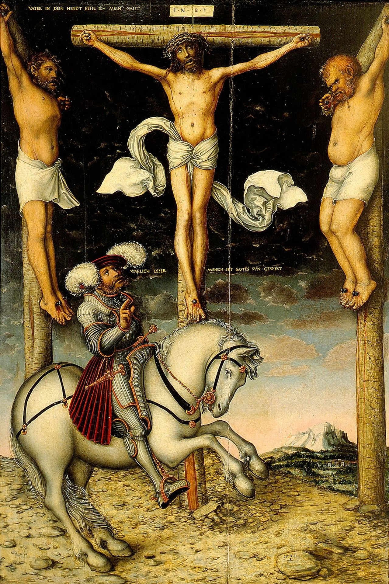 The Crucifixion with the Converted Centurion by Lucas Cranach the Elder