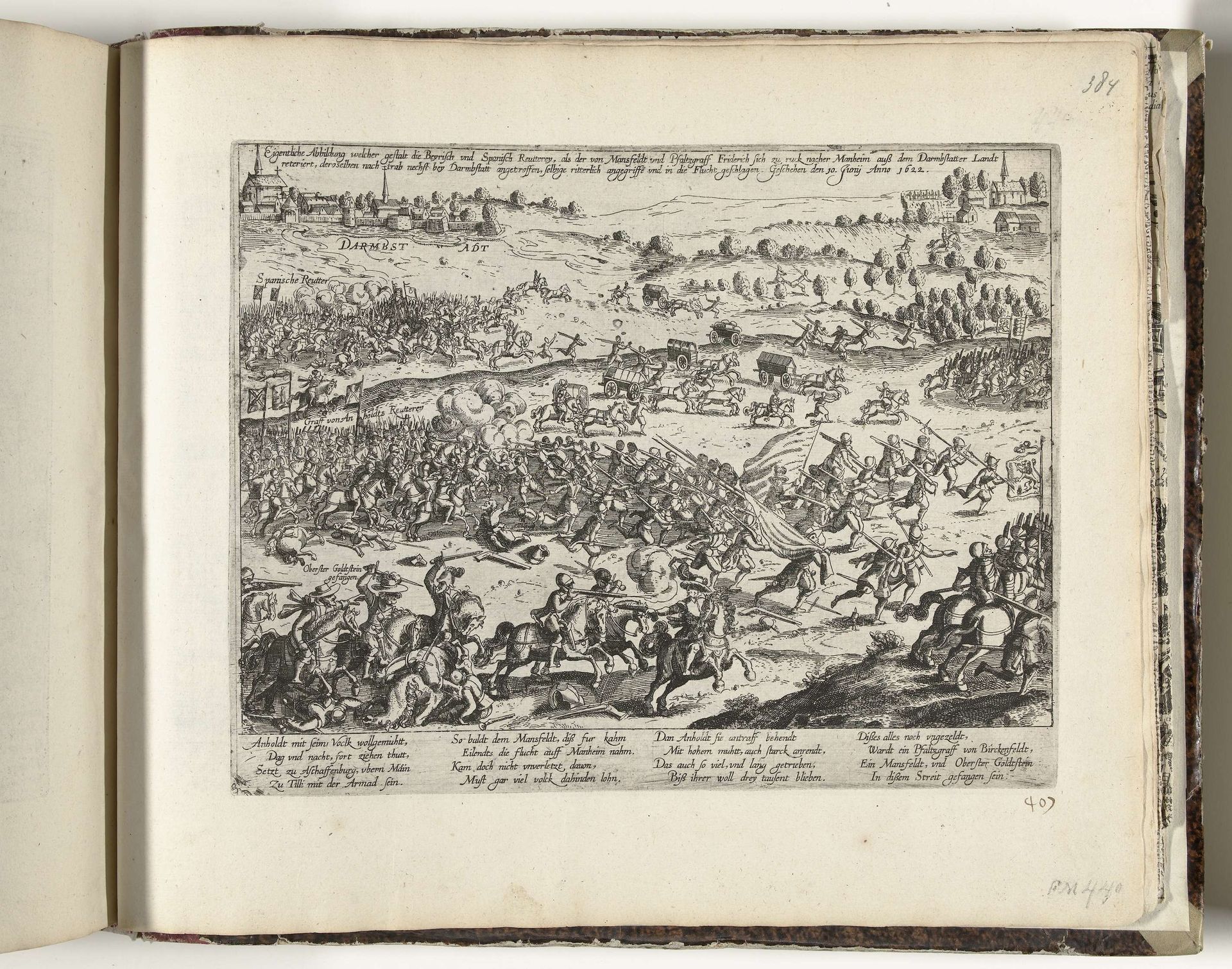 Slag bij Darmstadt, 1622 by Frans Hogenberg