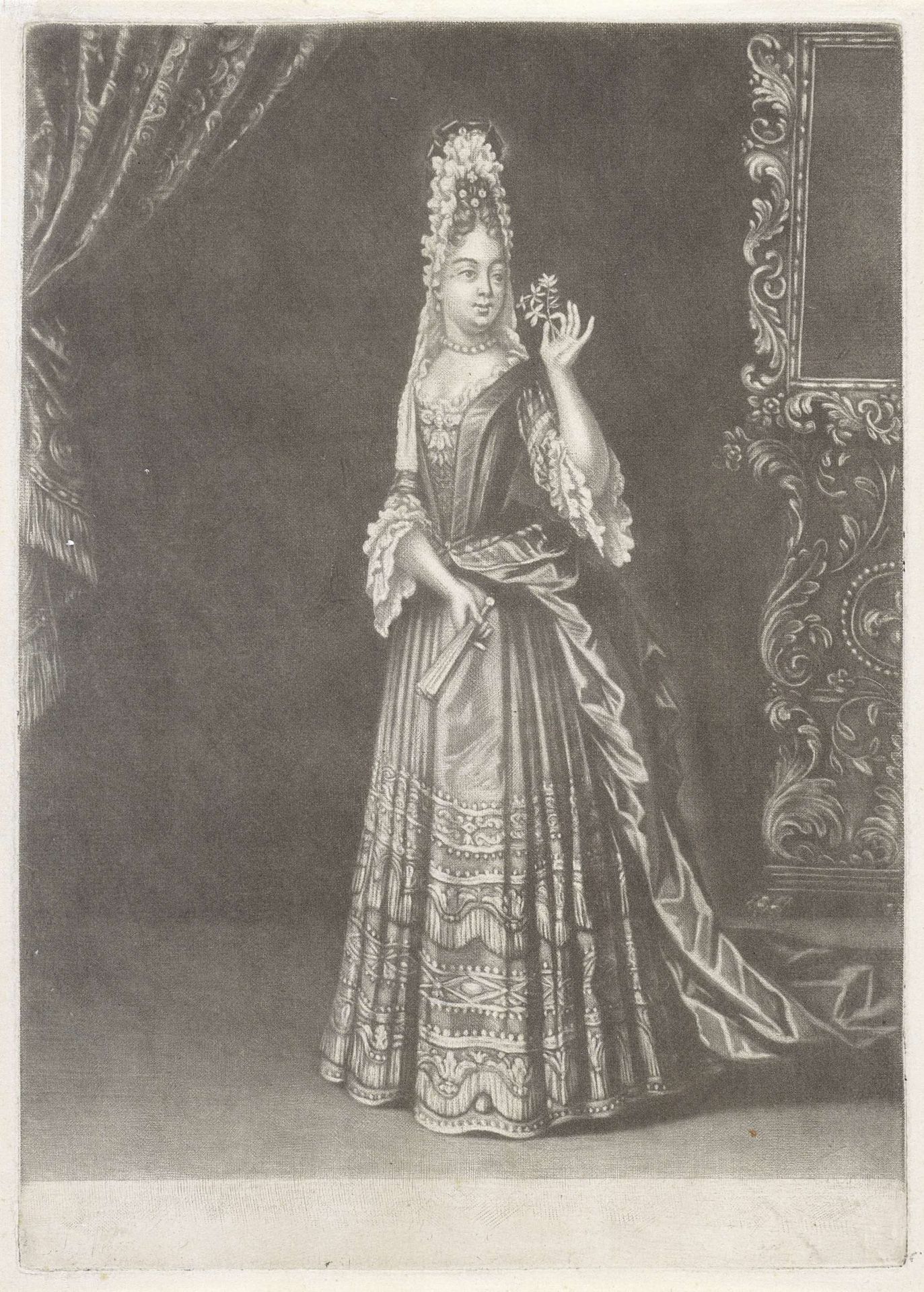 Vrouw met een bloem by Jacob Gole
