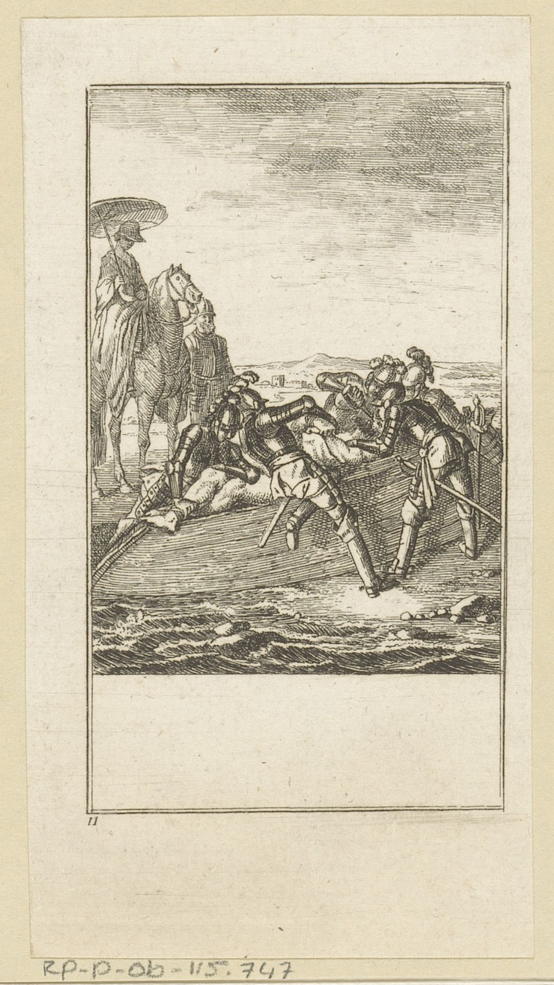 Orlando krijgt gedwongen het geneesmiddel door Astolfo toegediend by Louis Wilhelm Chodowiecki