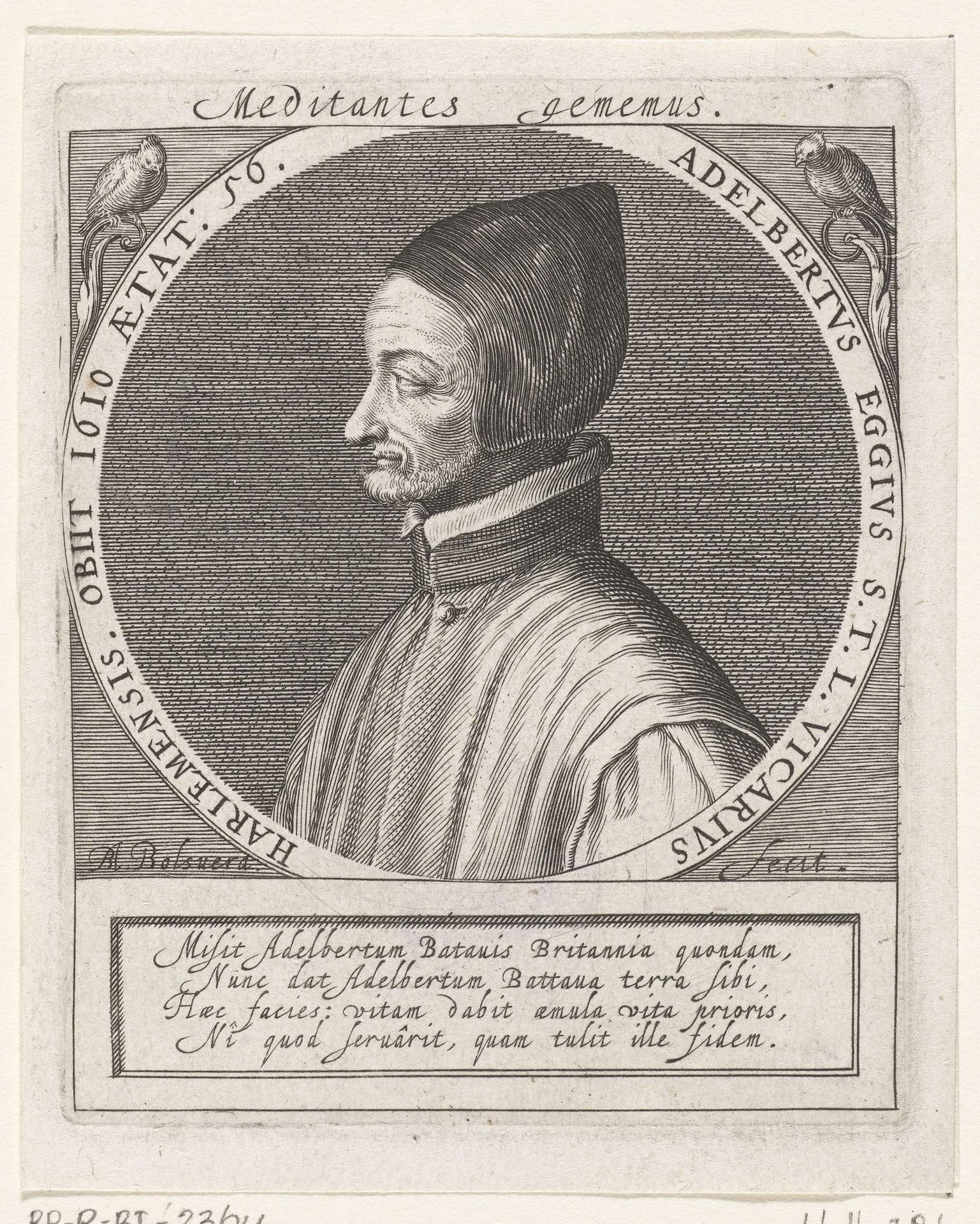 Portret van vicaris Adelbertus Eggius by Boëtius Adamsz. Bolswert