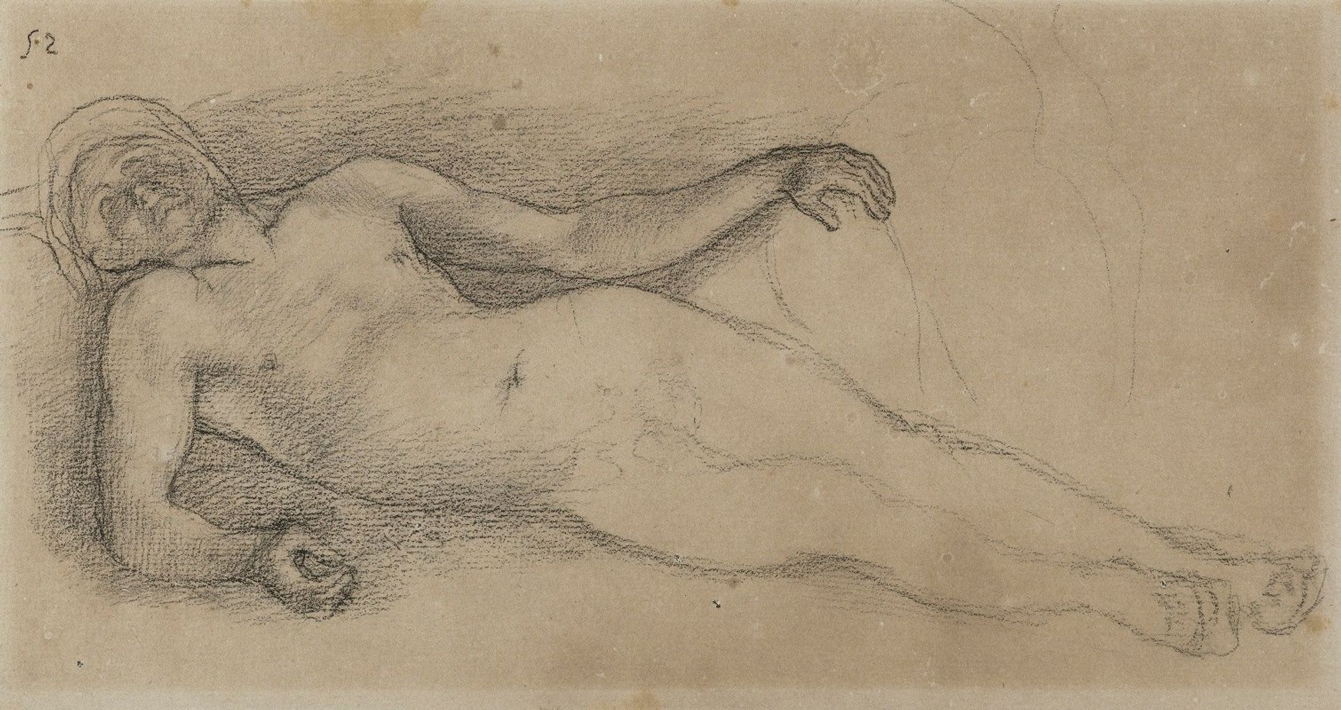 Homme nu allongé by Pierre Puvis de Chavannes