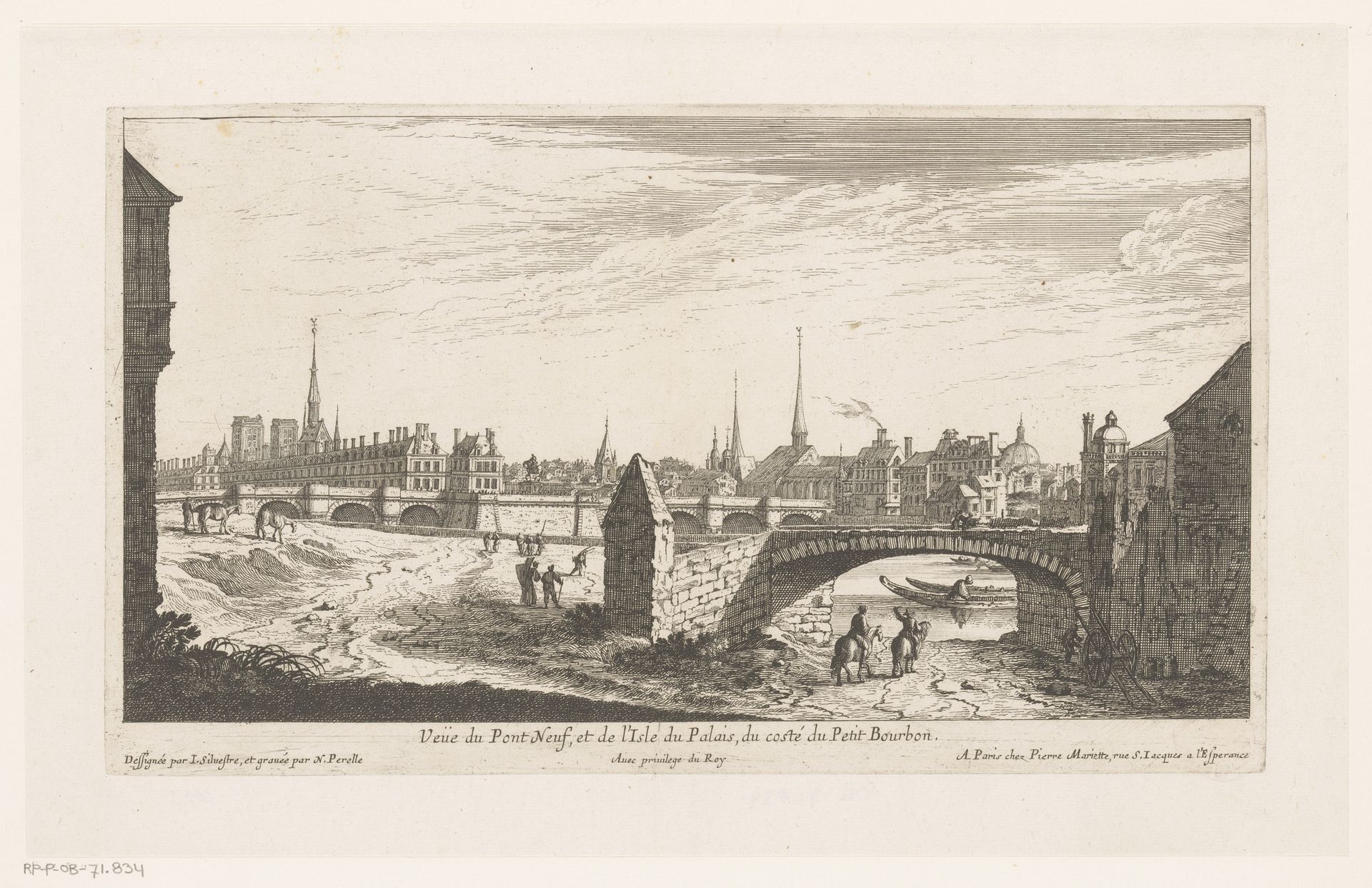Gezicht op de Pont Neuf by Nicolas Perelle