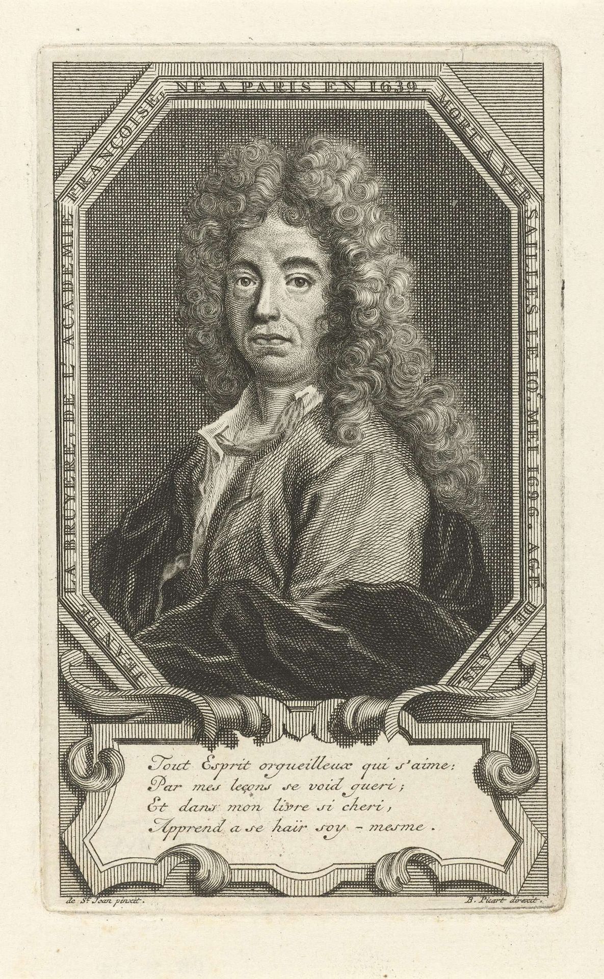 Portret van Jean de la Bruyère by Bernard Picart