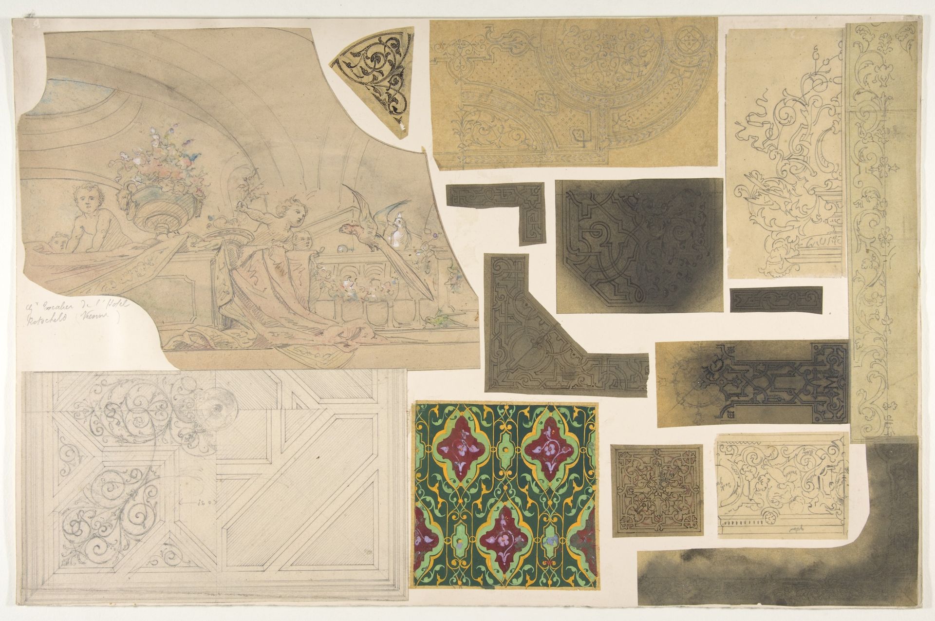 Fifteen Sketches for Ceiling and Cove Designs, Hôtel Rothschild, Vienna by Jules-Edmond-Charles Lachaise