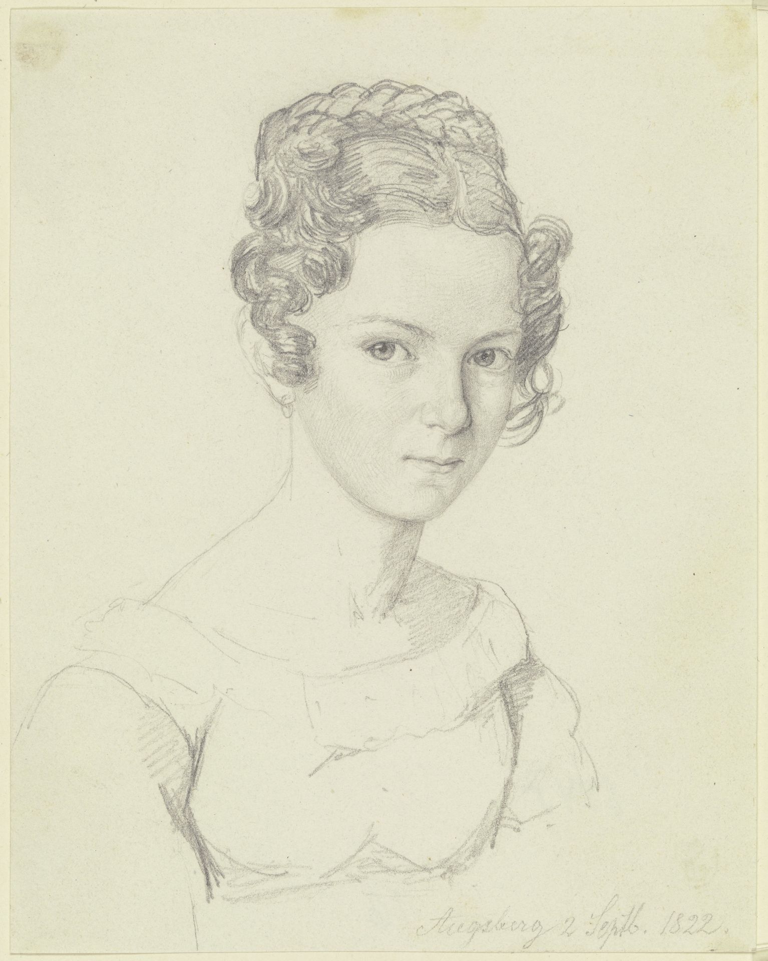 Bildnis der Schwester des Augsburger Tiermalers Moritz Rugendas by Nikolaus Hoff