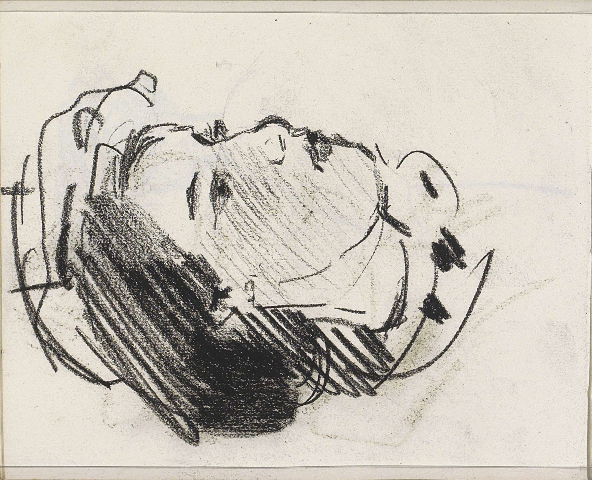 Vrouwenhoofd met hoed, in profiel by Isaac Israels