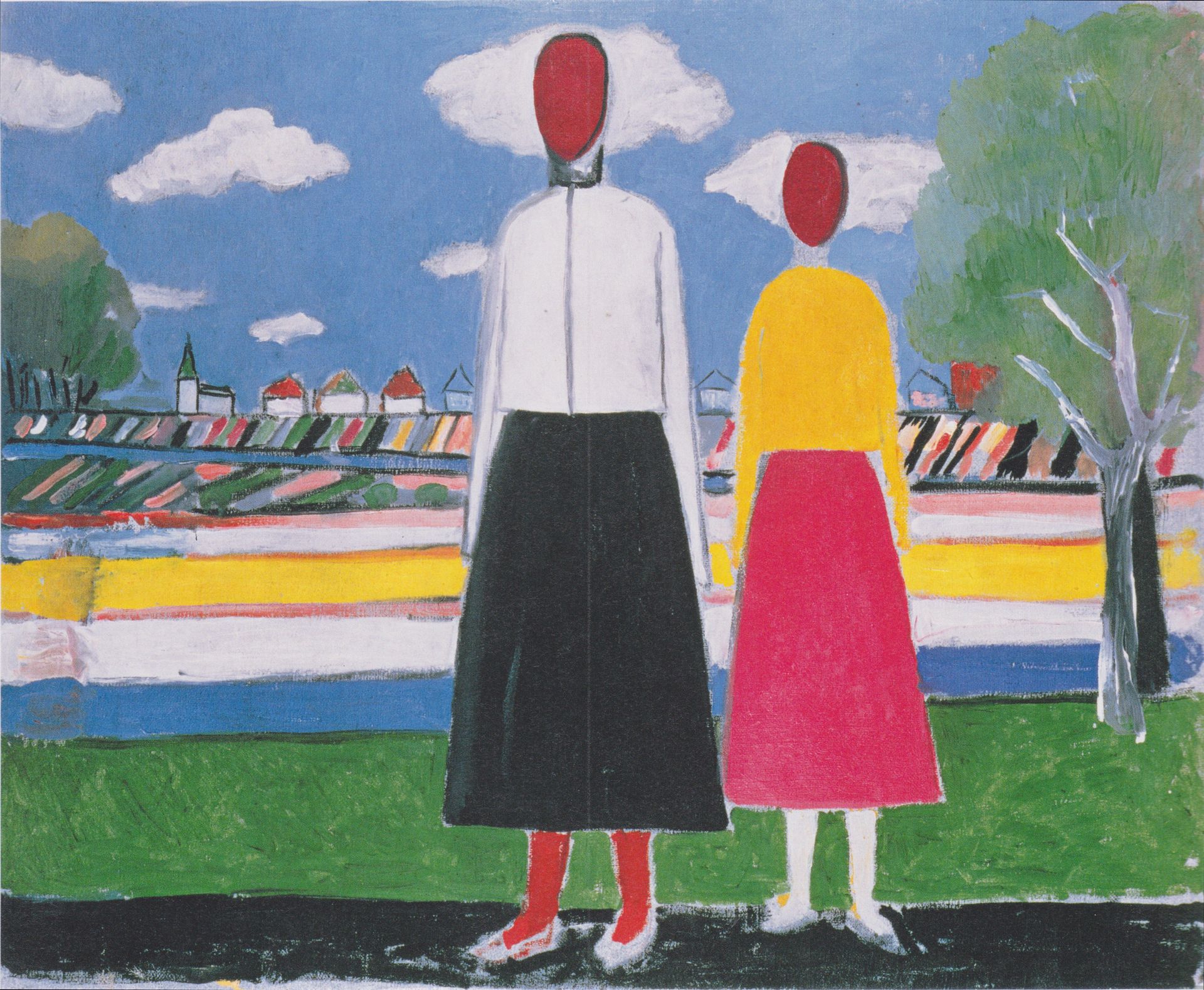 Two Figures in a Landscape by Kazimir Malevich