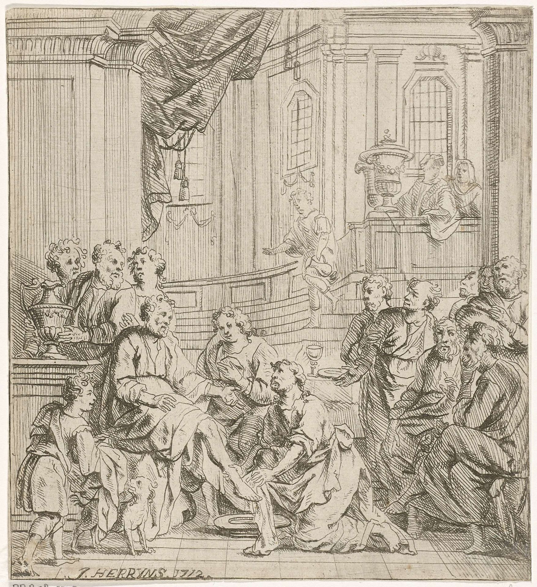 Voetwassing by Jacob (I) Herreyns
