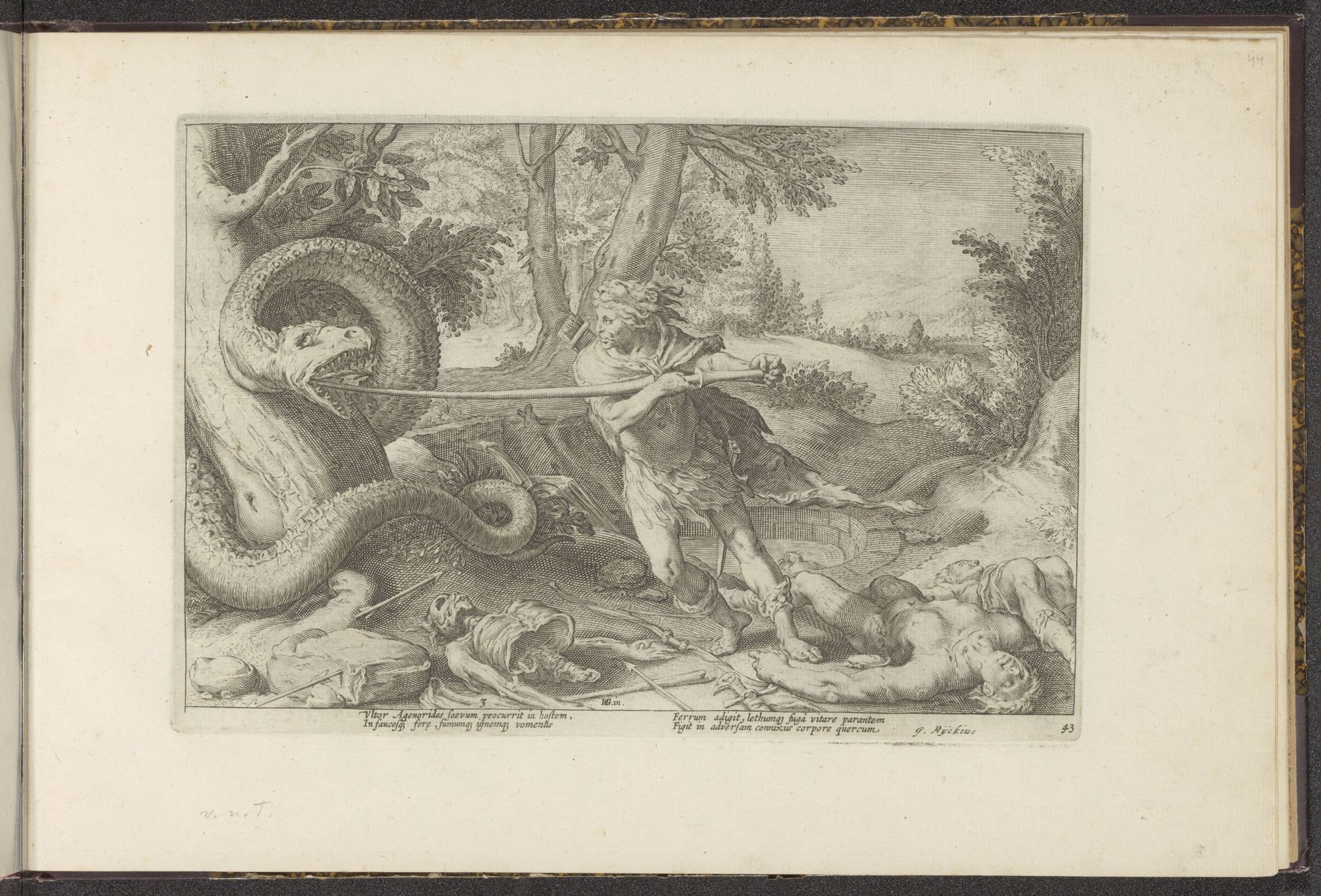 Cadmus doodt de draak by Hendrick Goltzius