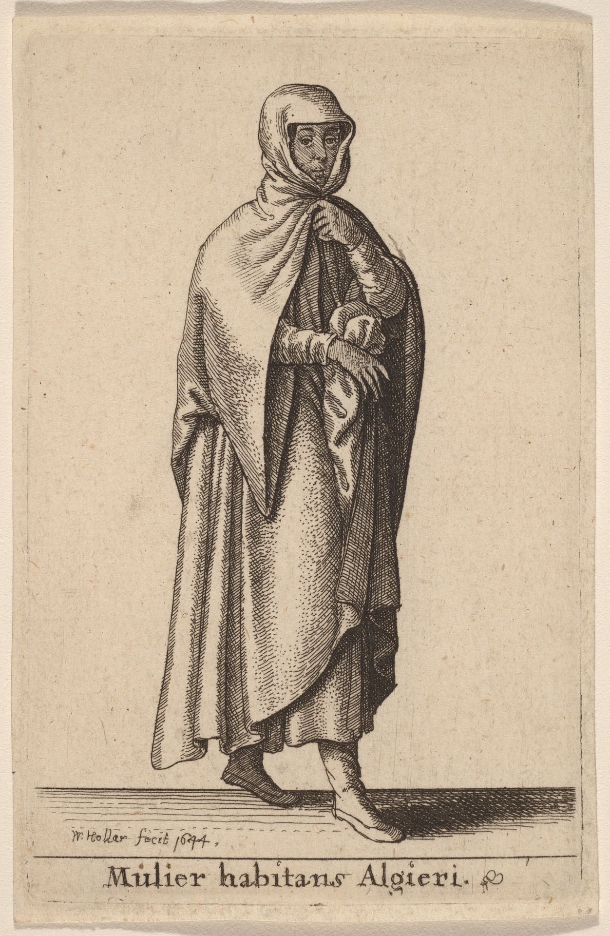 Mulier Habitans Algieri by Wenceslaus Hollar