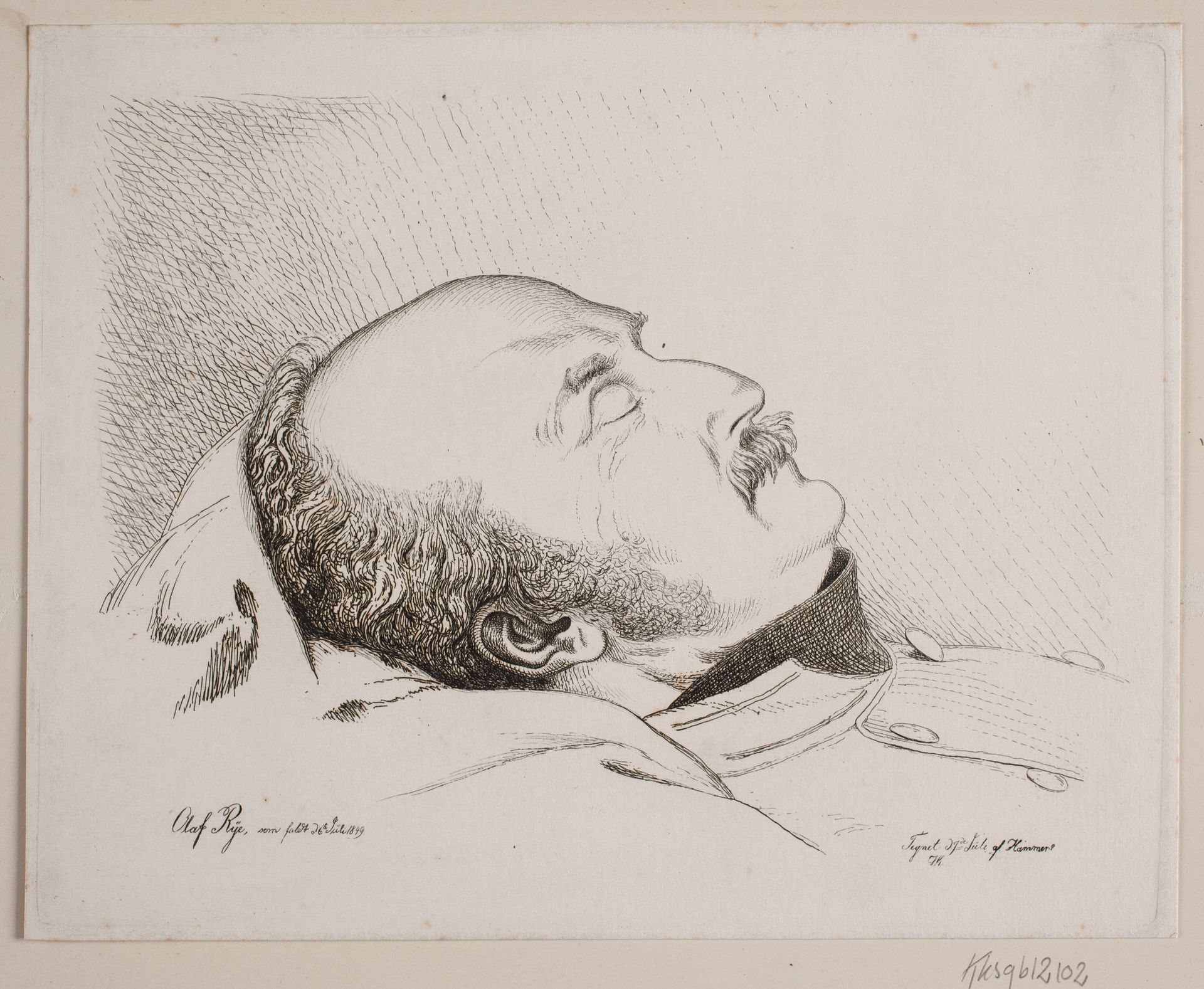 Olaf Rye som lig by Vilhelm Kyhn