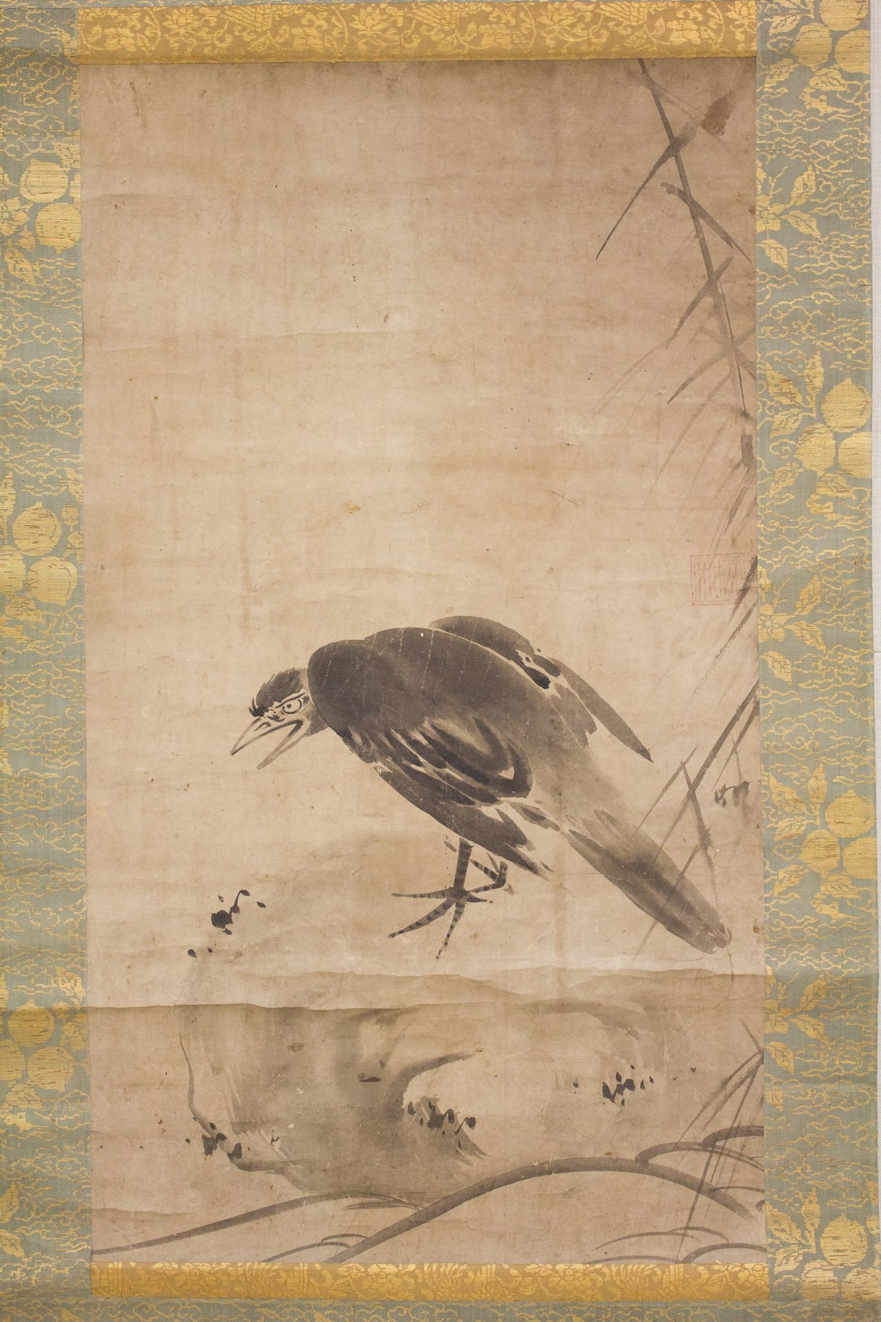 Crow on a Rock by Sesson Shūkei 雪村周継