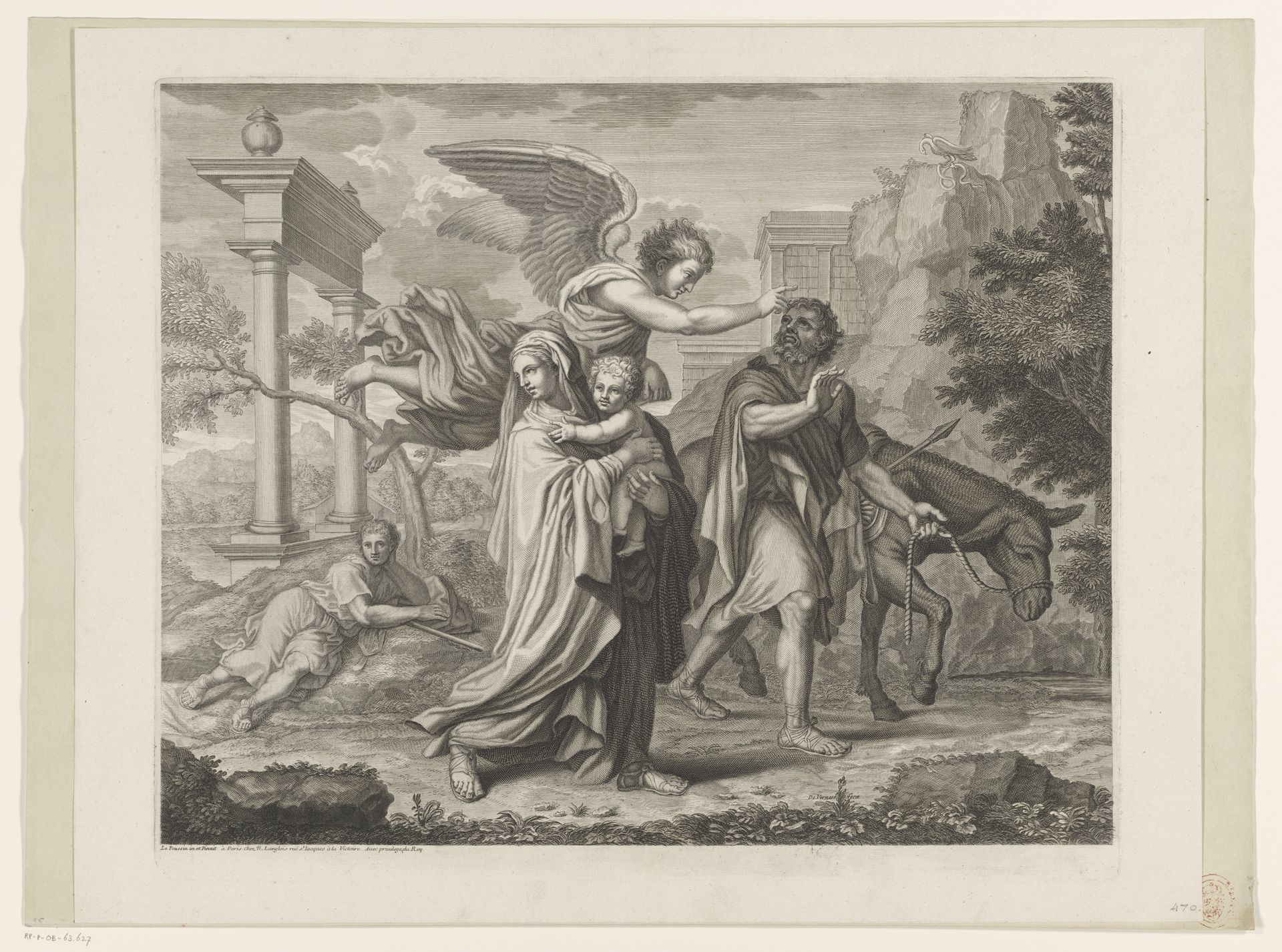 Vucht naar Egypte met engel by De (II) Vernesson