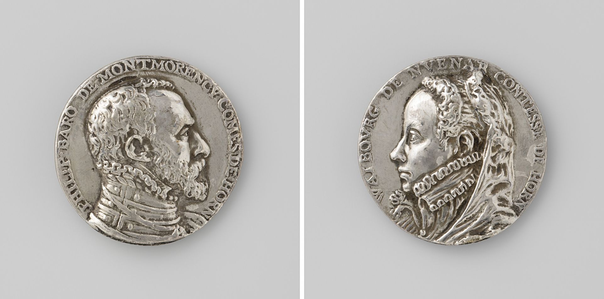 Filips van Montmorency, graaf van Horne en zijn vrouw Walburg van Nieuwenaar by Jacques Jonghelinck