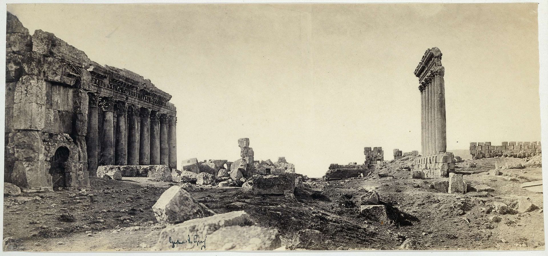 Temple Ruins in Baalbek, Lebanon by Gustave Le Gray