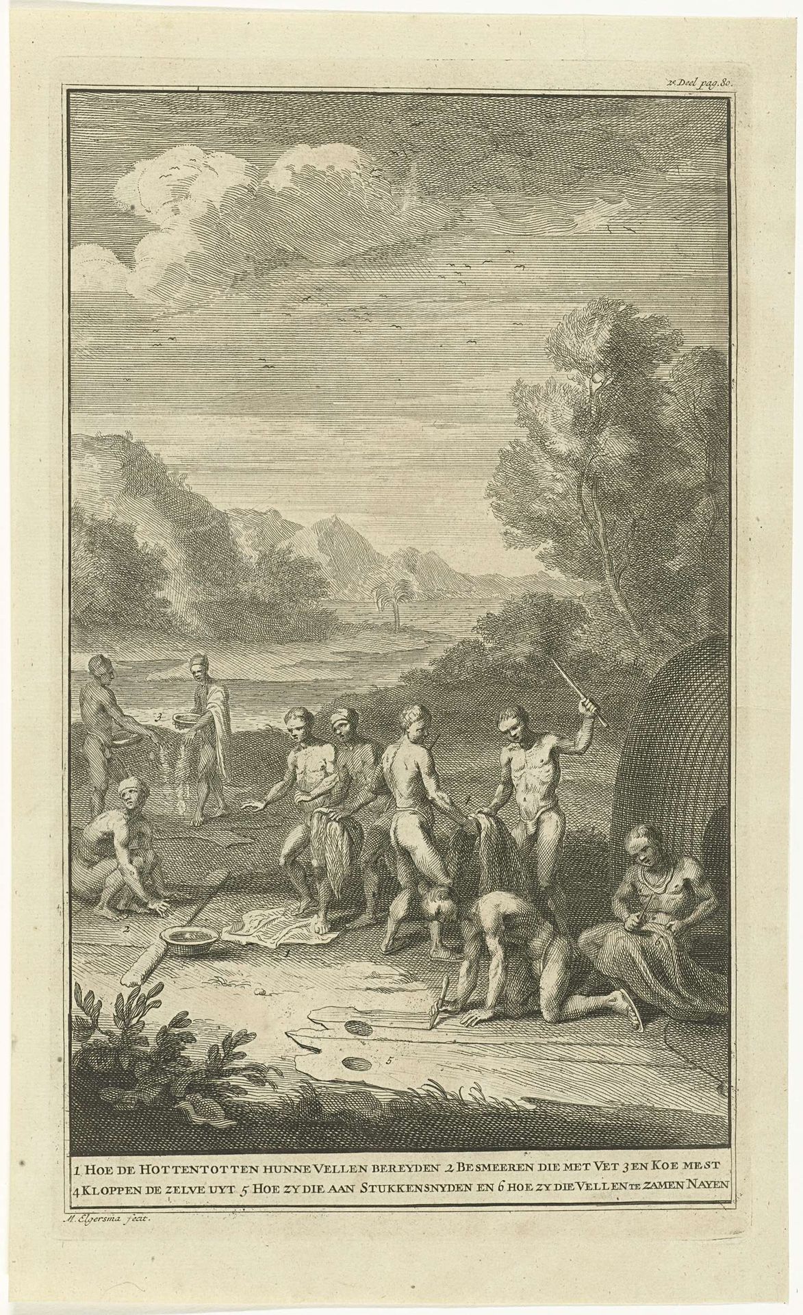 Leerlooiende Khoikhoi by Michiel Elgersma