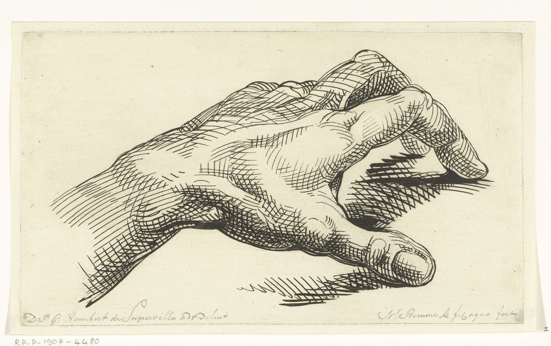 Studie van een hand by Joannes Bemme