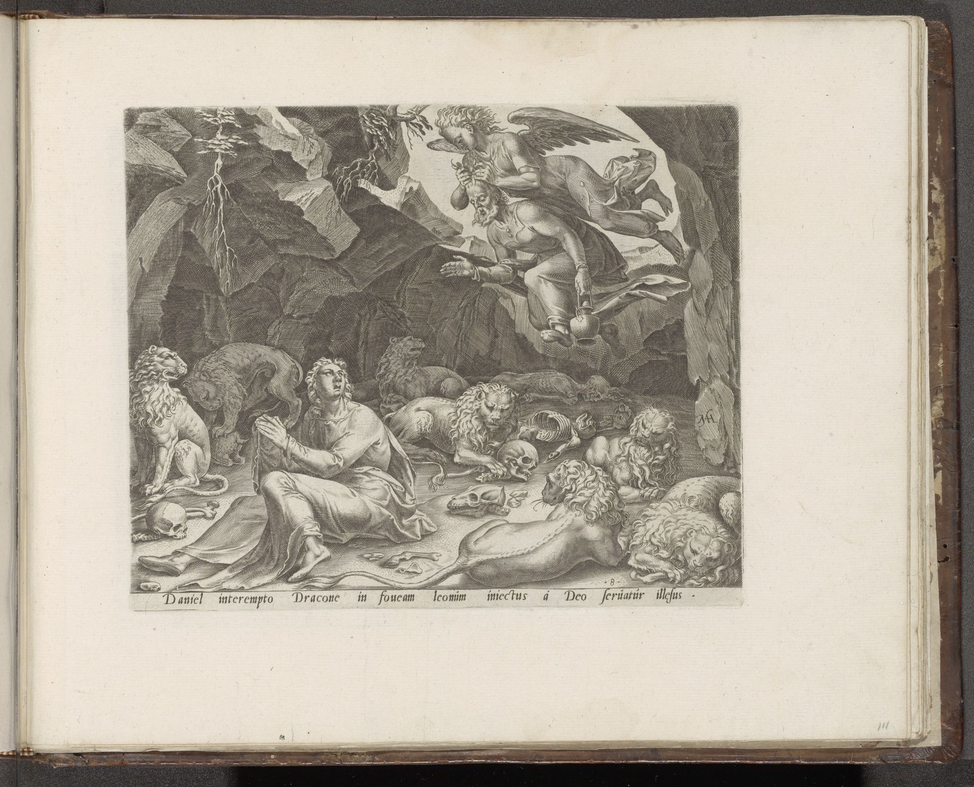 Daniël in de leeuwenkuil by Philips Galle