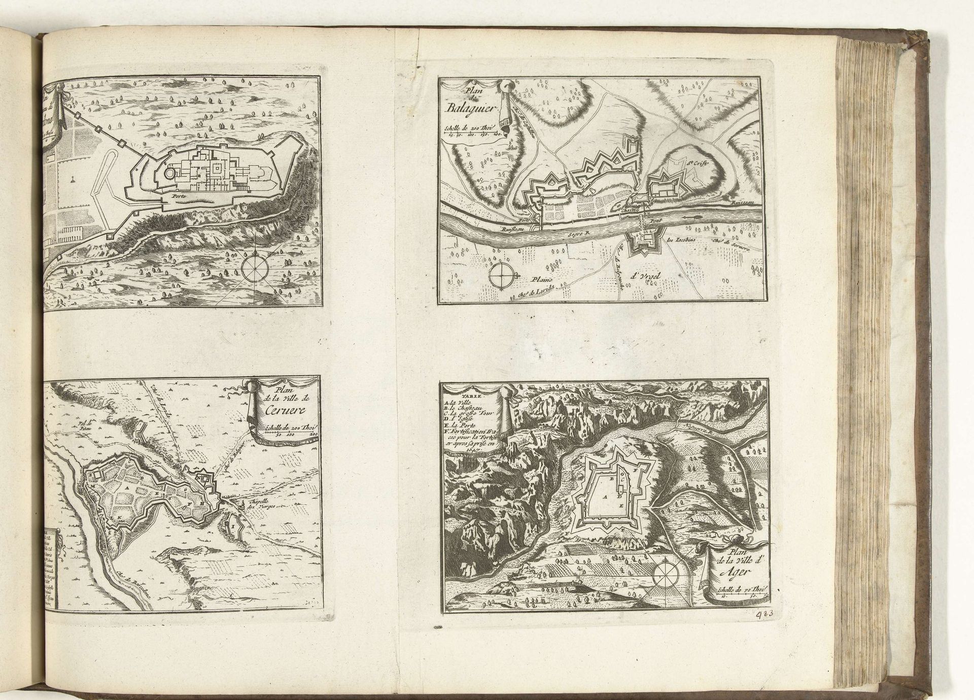 Plattegronden van vier plaatsen in Catalonië, 1726 by Anonymous