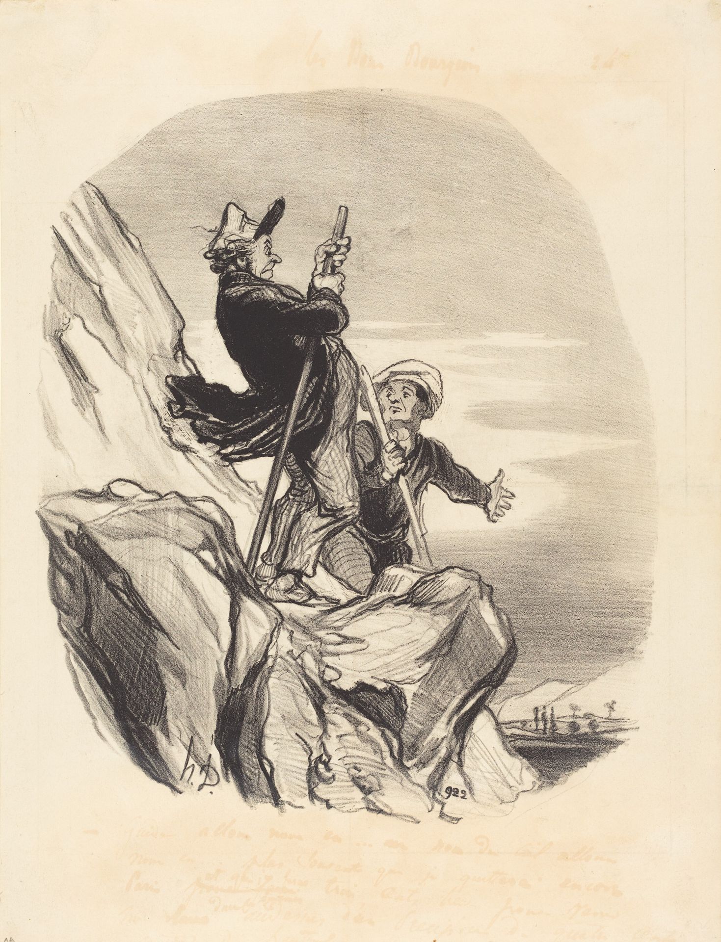 Guide, allons-nous-en... au nom du ciel... by Honoré Daumier