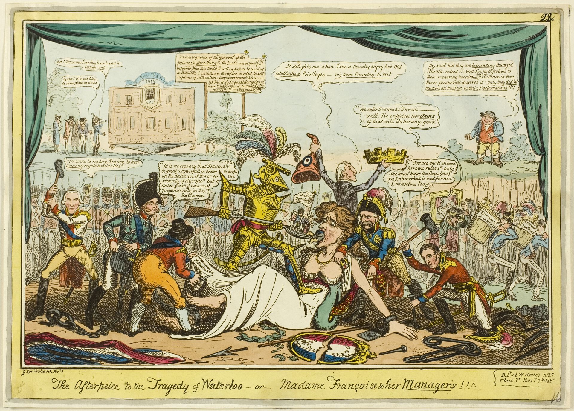 The Afterpiece to the Tragedy of Waterloo by George Cruikshank