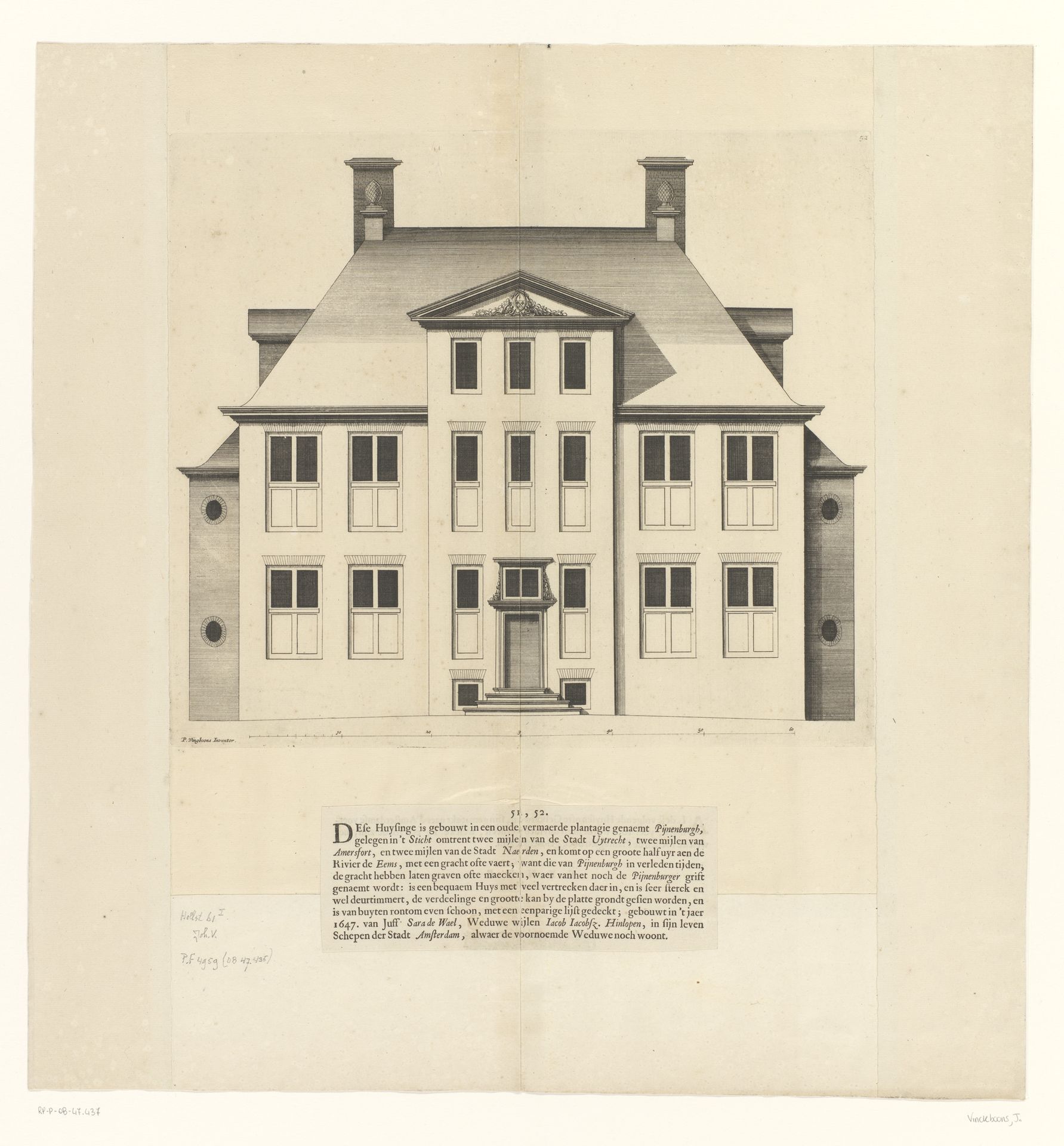 Gevel van het landhuis Pijnenburg te Soest by Johannes Vinckboons