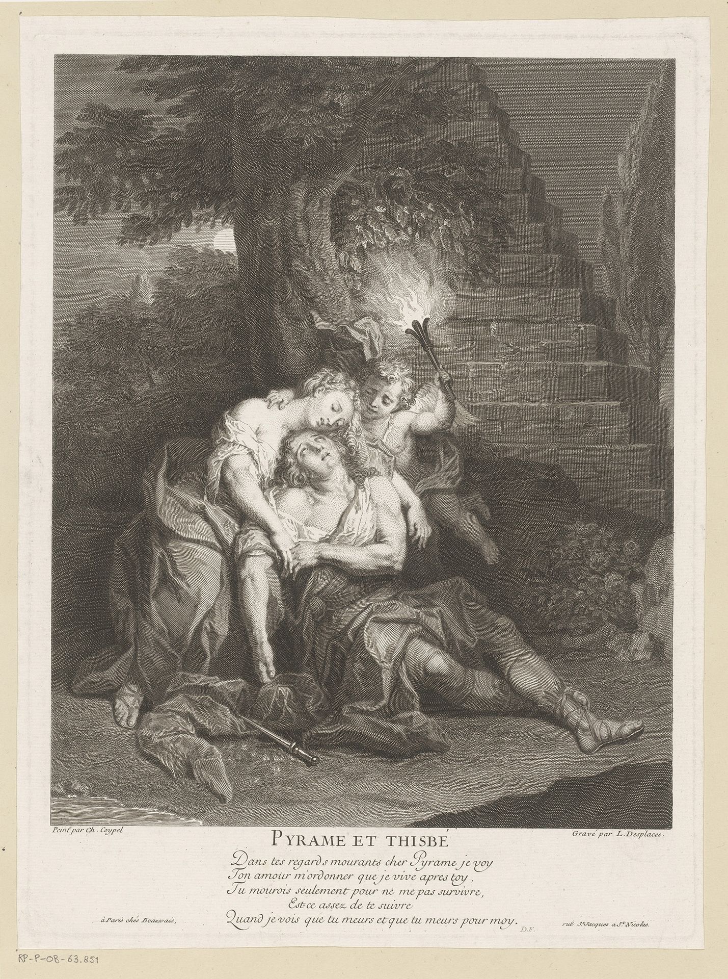 Pyramus en Thisbe by Louis Desplaces