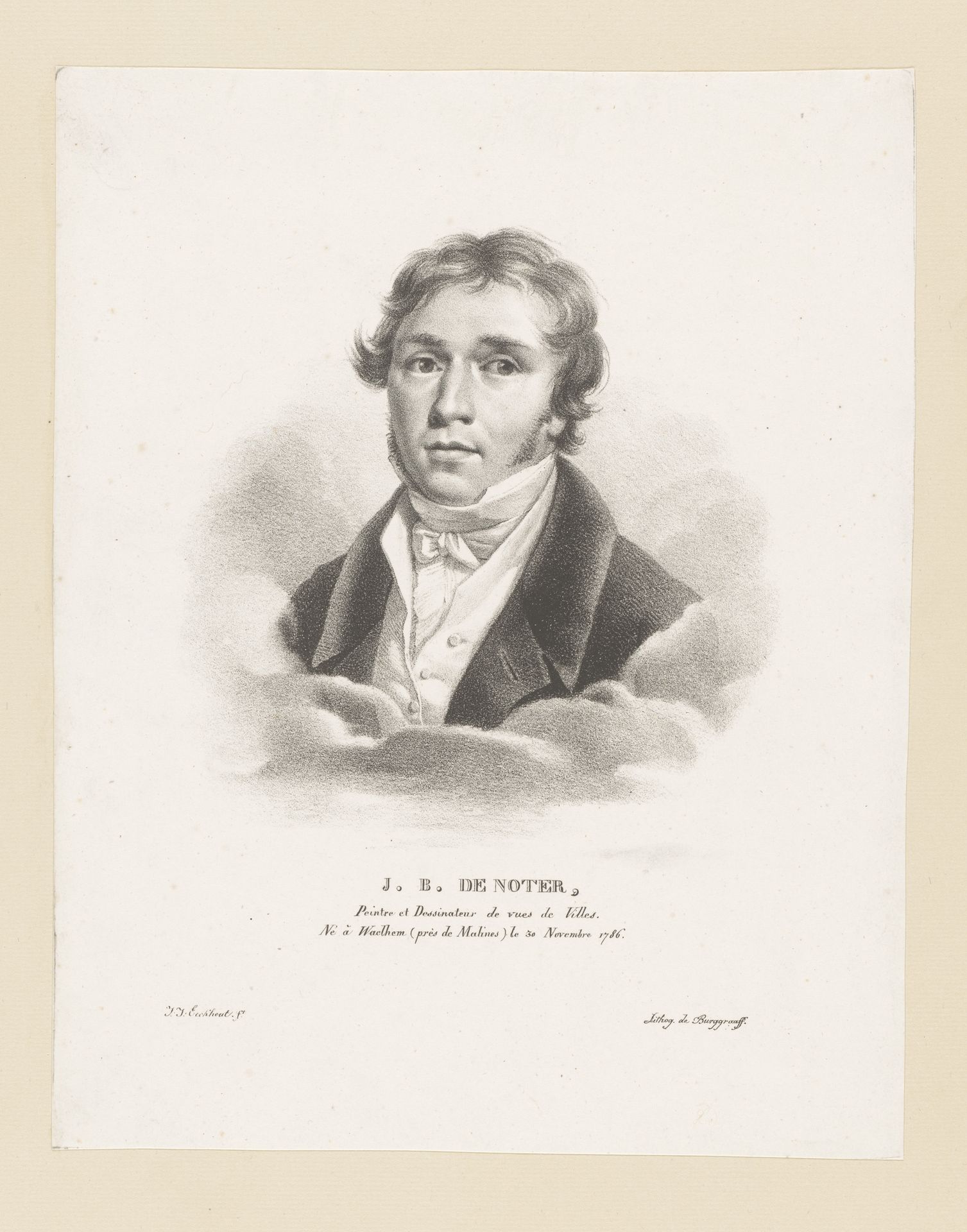 Portret van Jean-Baptist André De Noter by Guillaume Philidor Van den Burggraaff